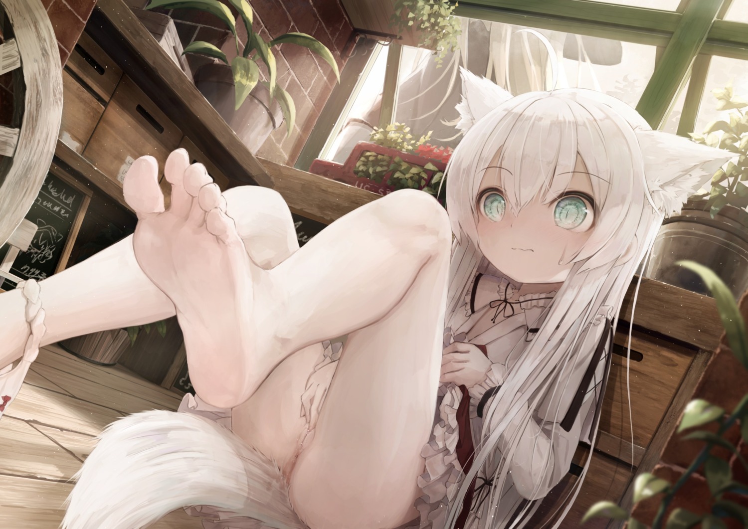 animal_ears anus feet loli masturbation pantsu panty_pull pussy tail uncensored utatanecocoa