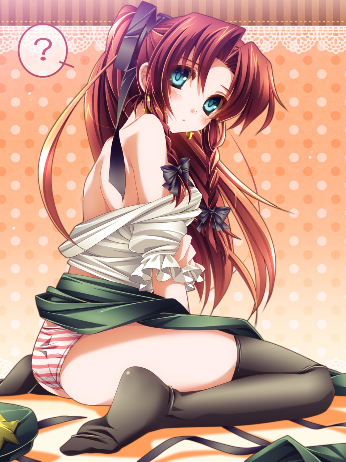 ass hong_meiling monety pantsu shimapan thighhighs touhou undressing