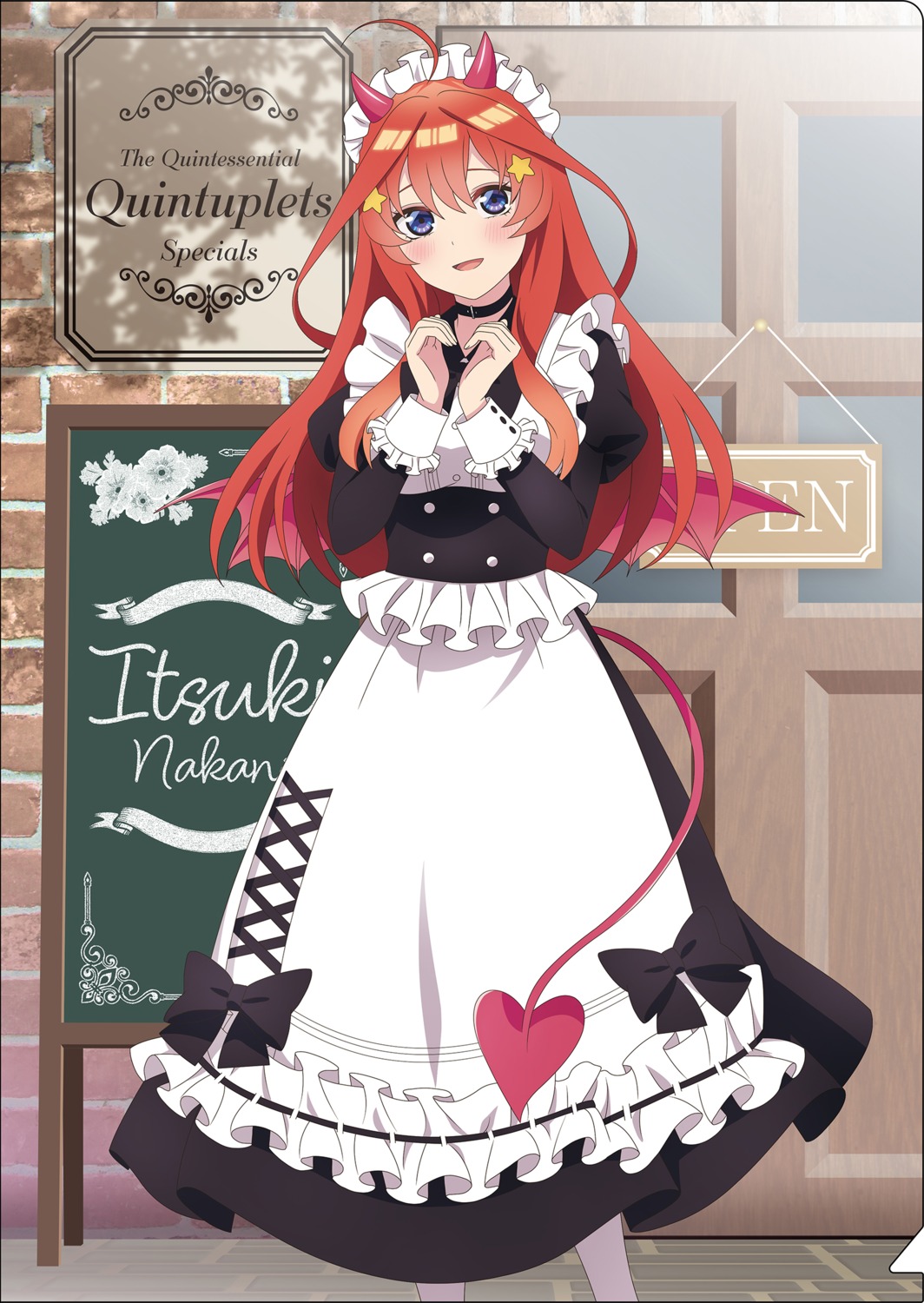 5-toubun_no_hanayome devil horns maid nakano_itsuki tagme tail wings