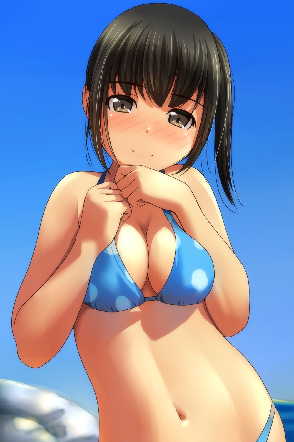 bikini breast_hold cleavage matsunaga_kouyou swimsuits