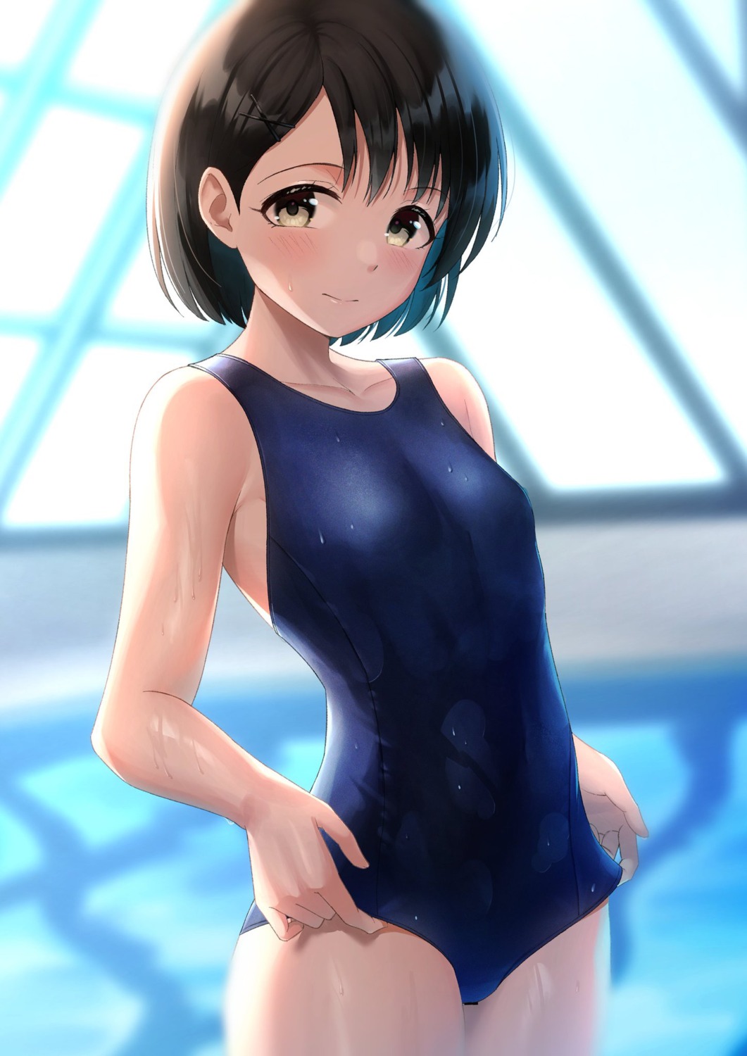 loli sasaki_chie school_swimsuit swimsuits the_idolm@ster the_idolm@ster_cinderella_girls the_idolm@ster_cinderella_girls_u149 tsunenorip wet wet_clothes