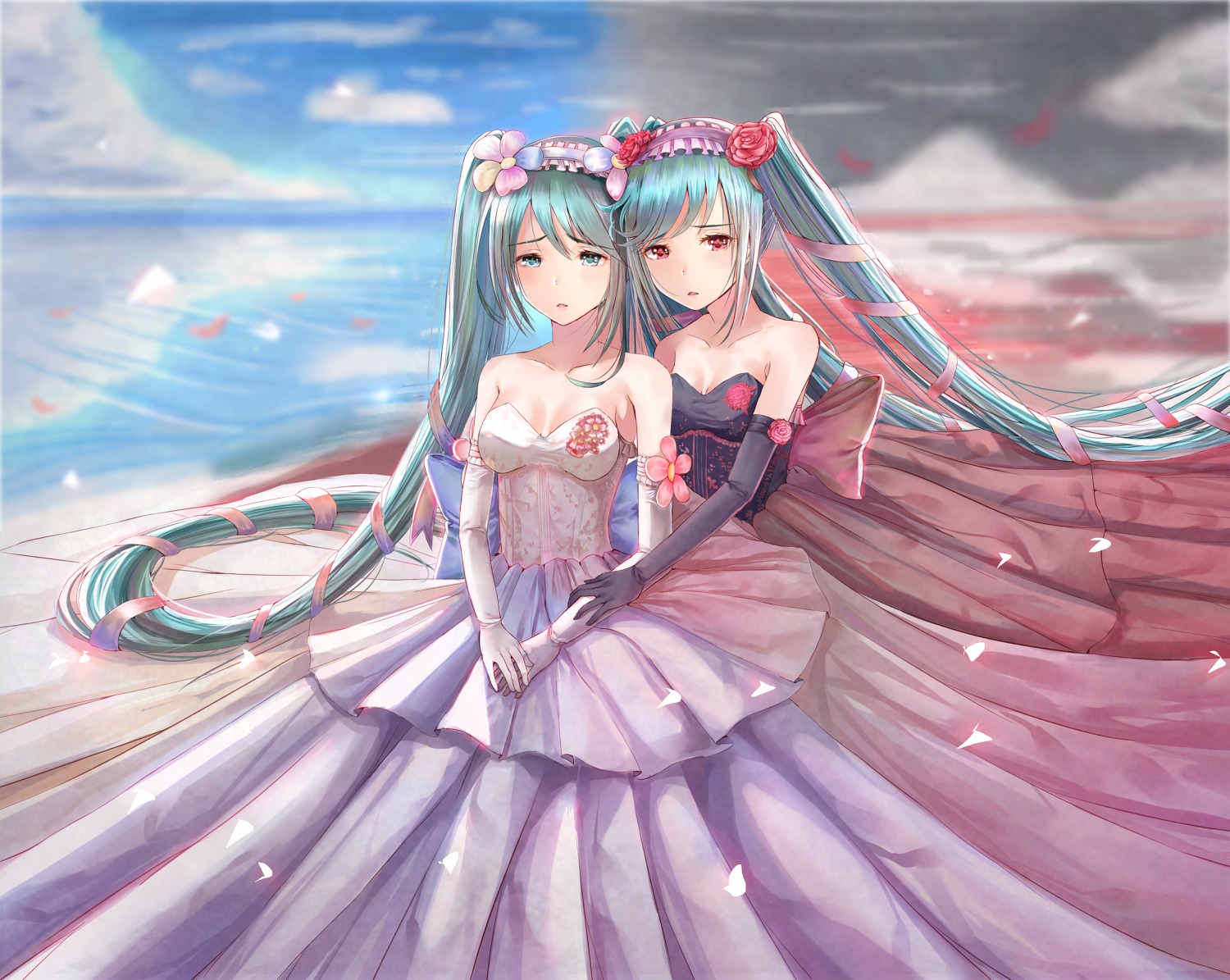 cleavage dress hatsune_miku nick_(nikek96) vocaloid