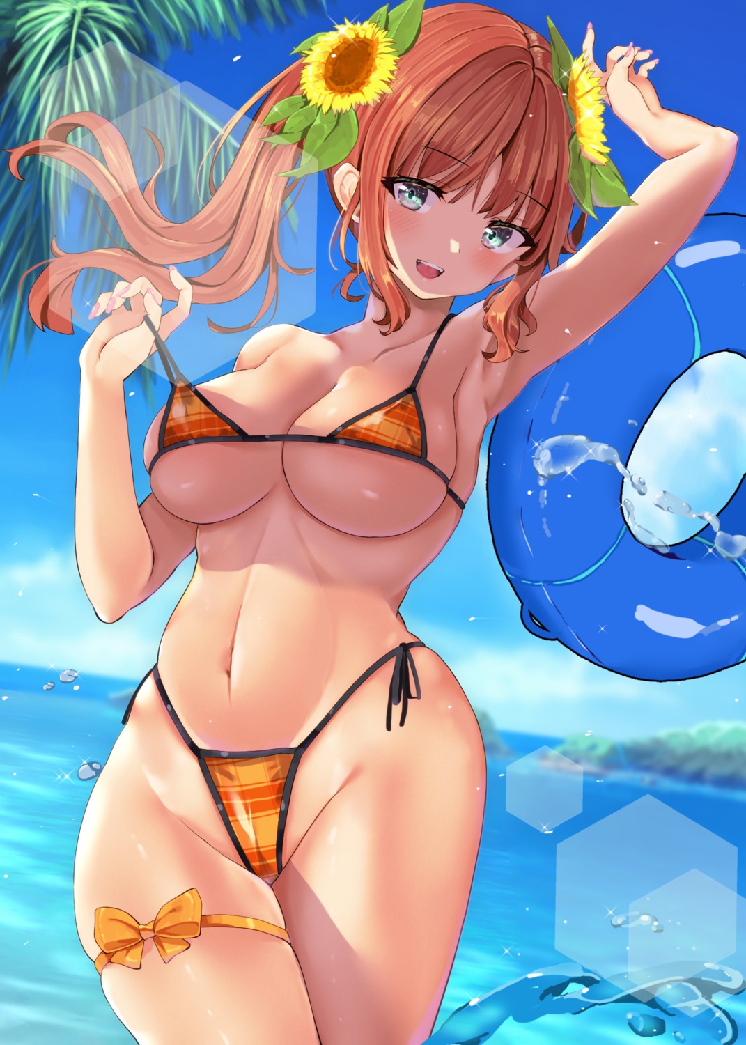 bikini cameltoe fujiko_(emnprmn) garter hololive natsuiro_matsuri swimsuits undressing