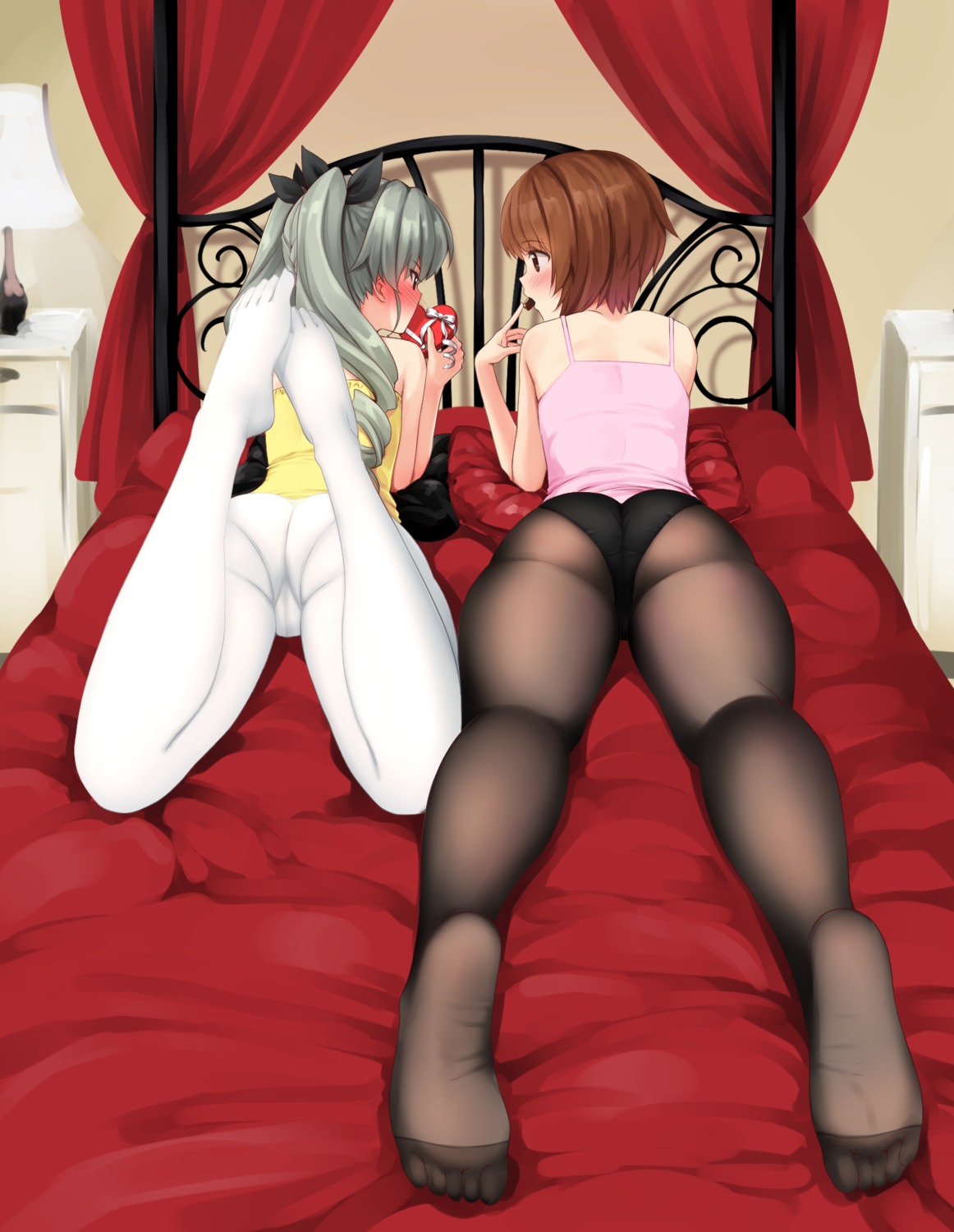 anchovy ass cameltoe derauea feet girls_und_panzer nishizumi_miho pantsu pantyhose