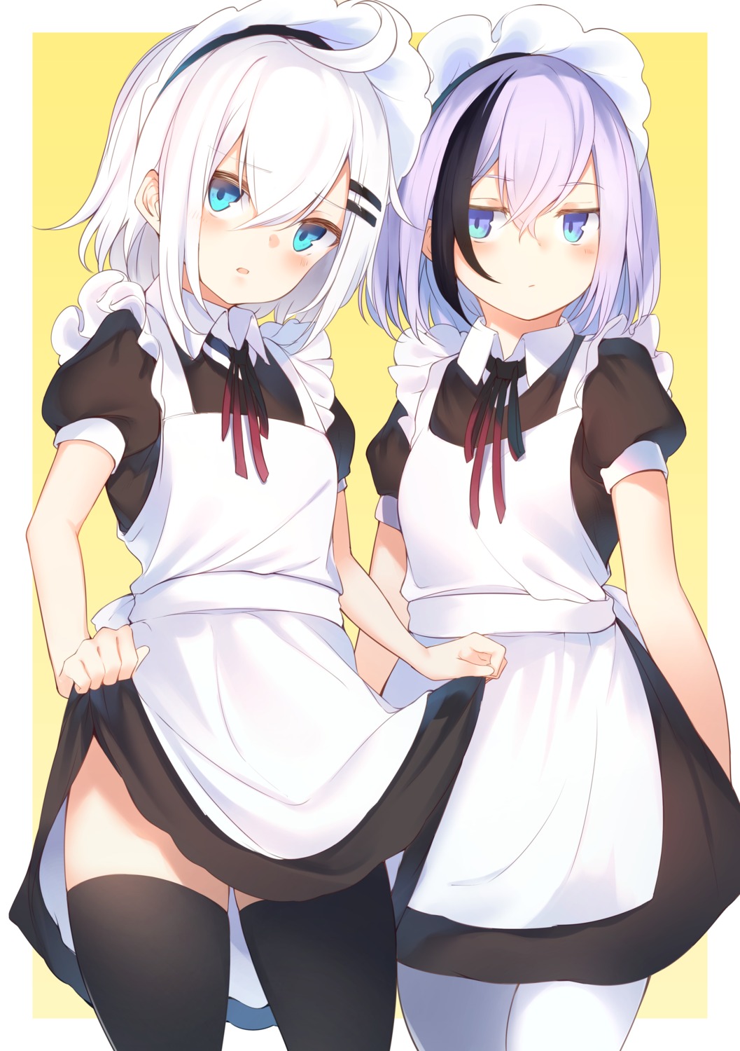 maid otokuyou skirt_lift thighhighs