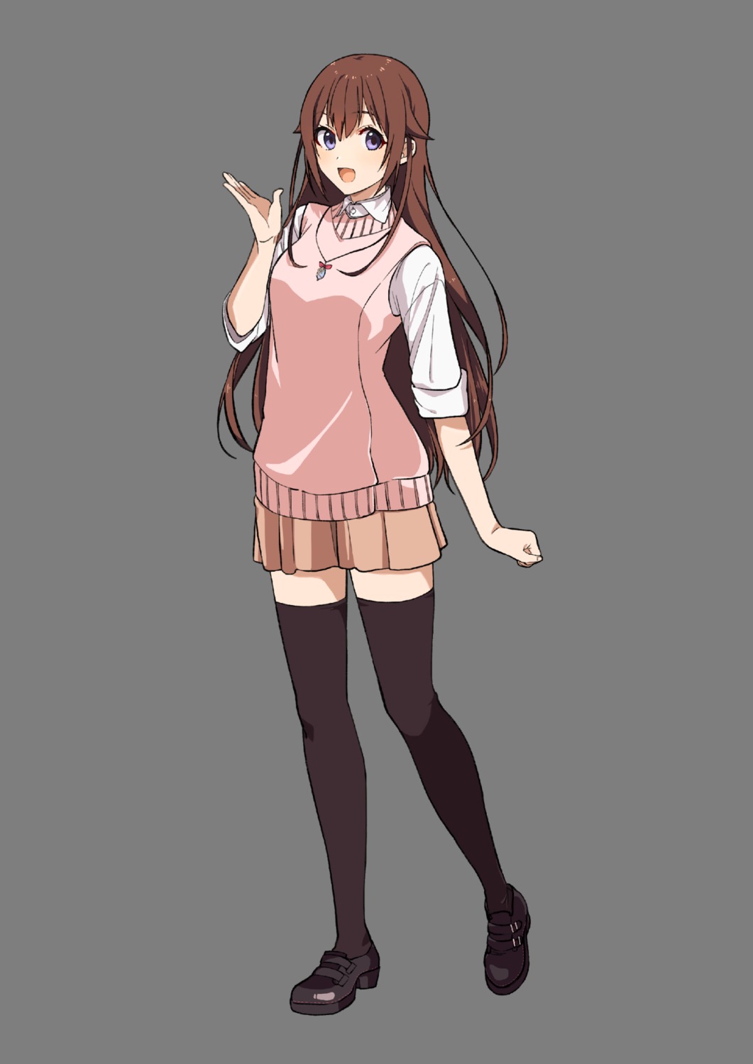 heels seifuku sweater tagme thighhighs transparent_png watanuki-san_chi_no watanuki_ichika