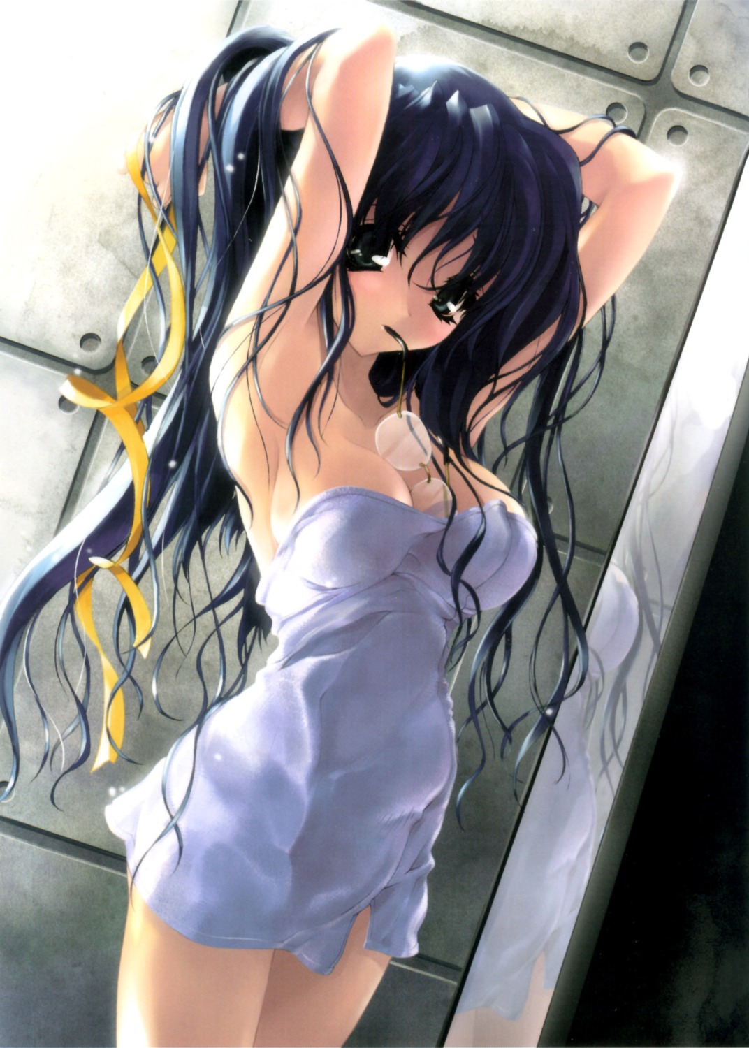 cleavage megane miwa_yoshikazu towel