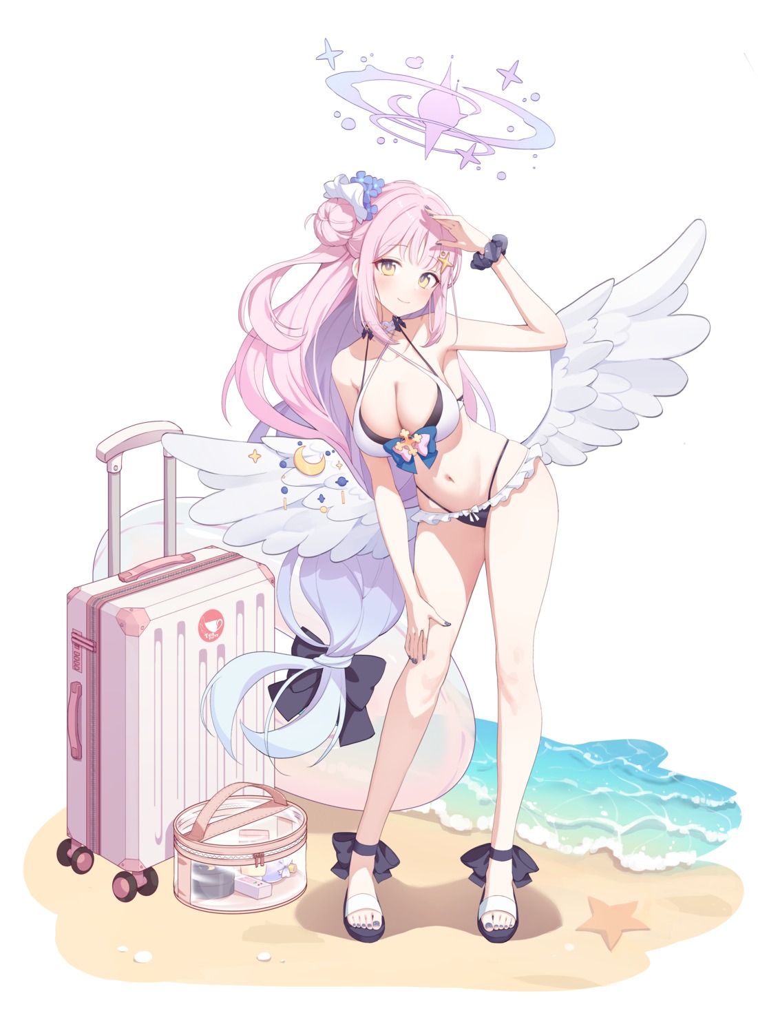 angel bikini blue_archive misono_mika misyune swimsuits wings