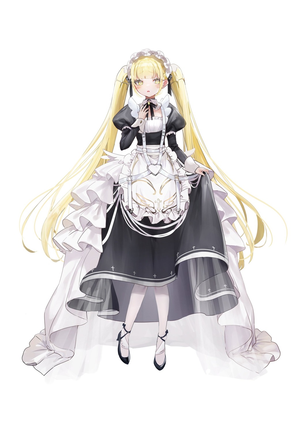 heels kinko_(shibou_yuugi) maid nekometaru see_through shibou_yuugi_de_meshi_wo_kuu. skirt_lift