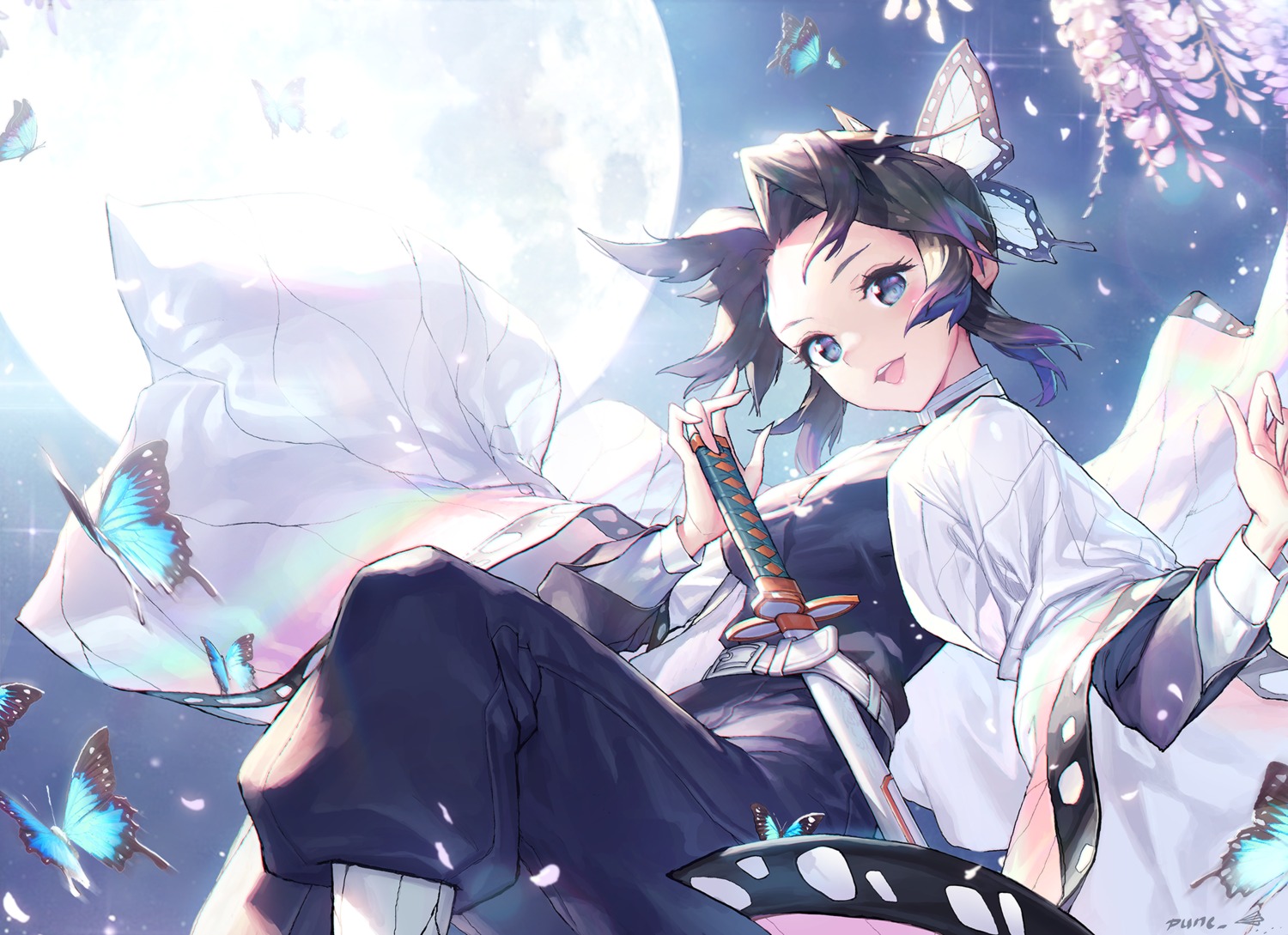 japanese_clothes kimetsu_no_yaiba kochou_shinobu punc_p sword uniform