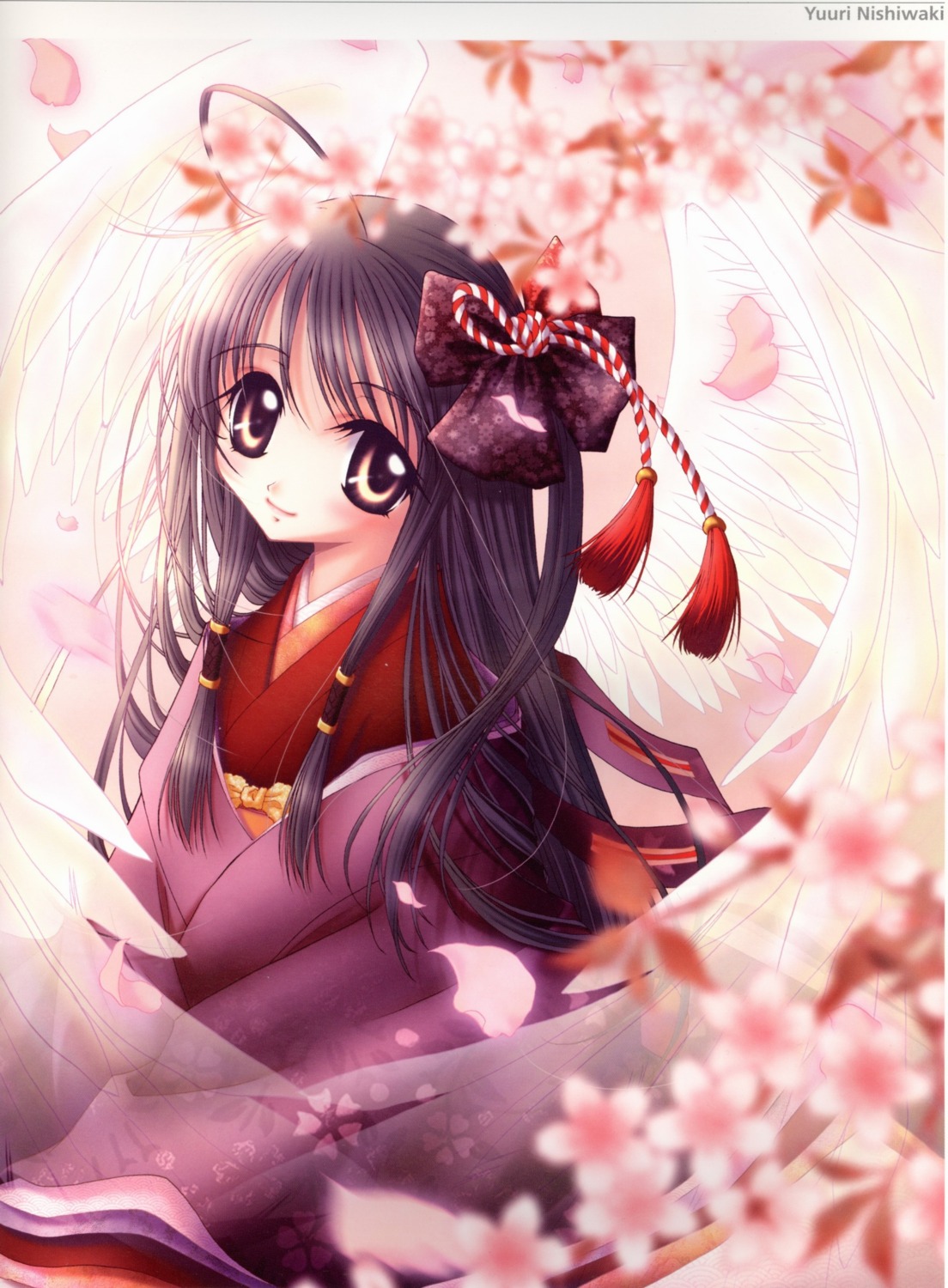 kimono nishiwaki_yuuri wings