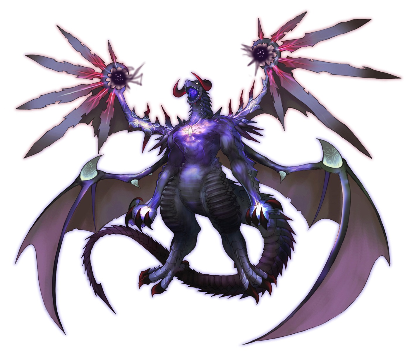 hirano_katsuyuki horns monster shinryu spectral_souls spectral_souls_ii tail wings