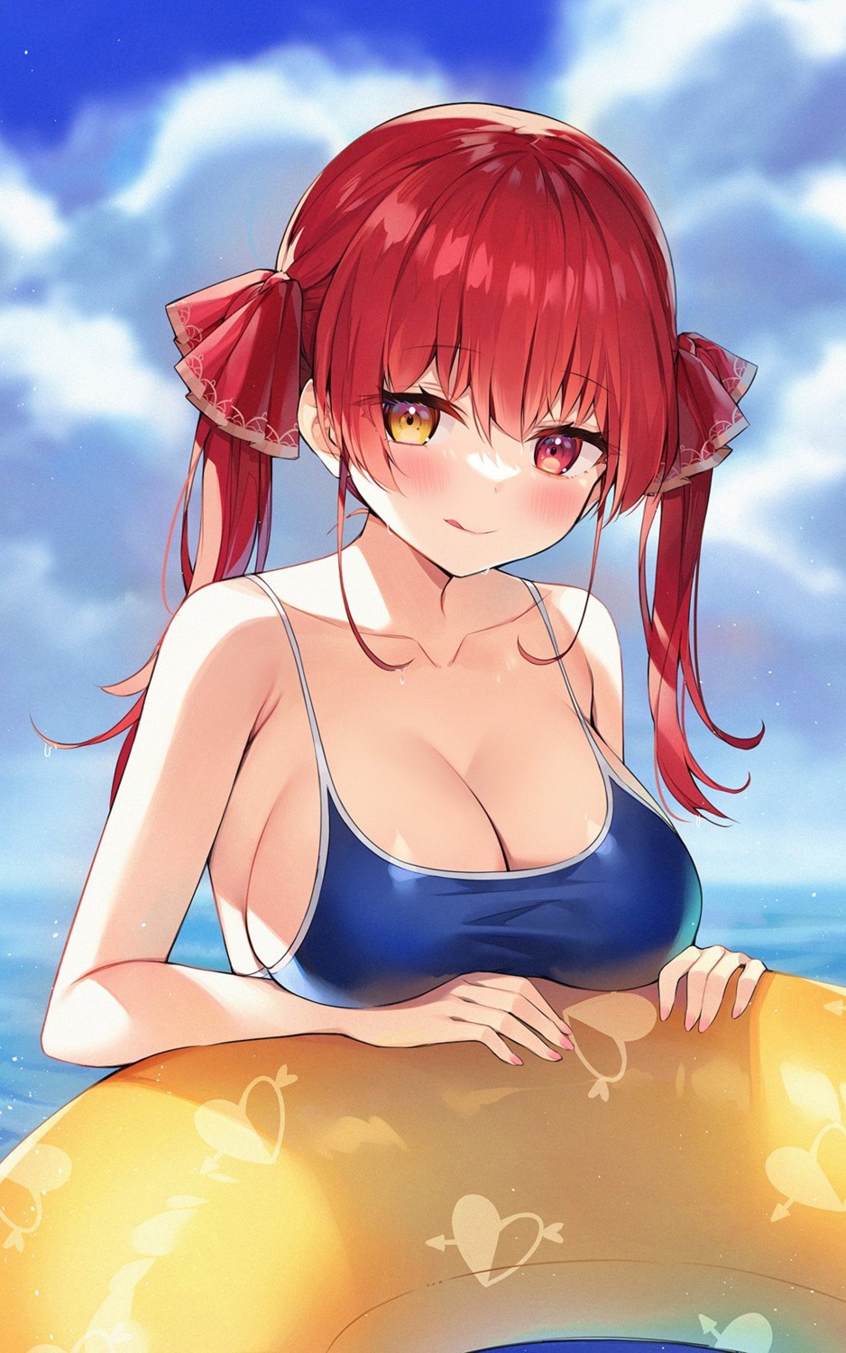 ayamy heterochromia hololive houshou_marine swimsuits