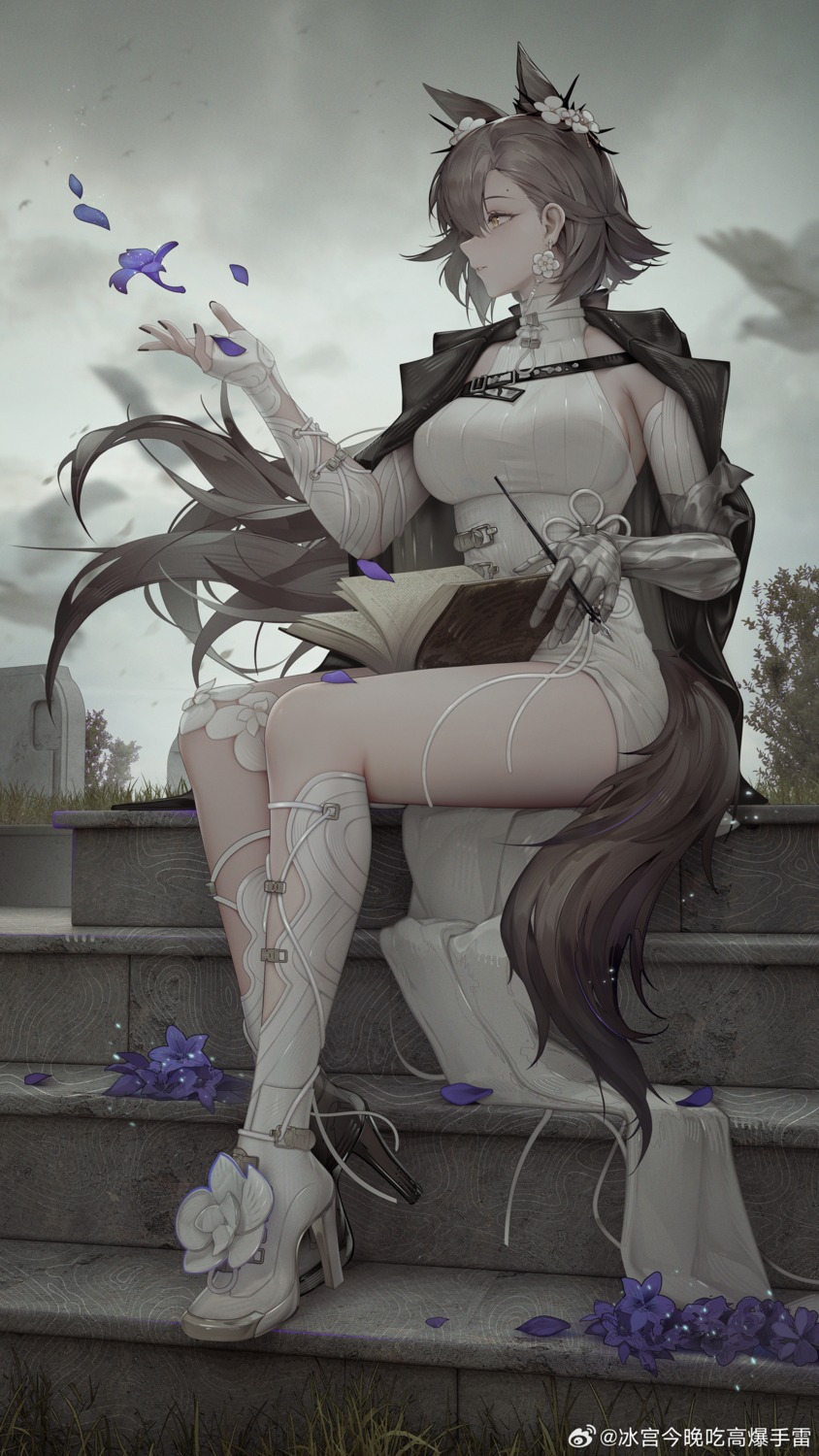 animal_ears arknights armor dress heels penance tail zhixue