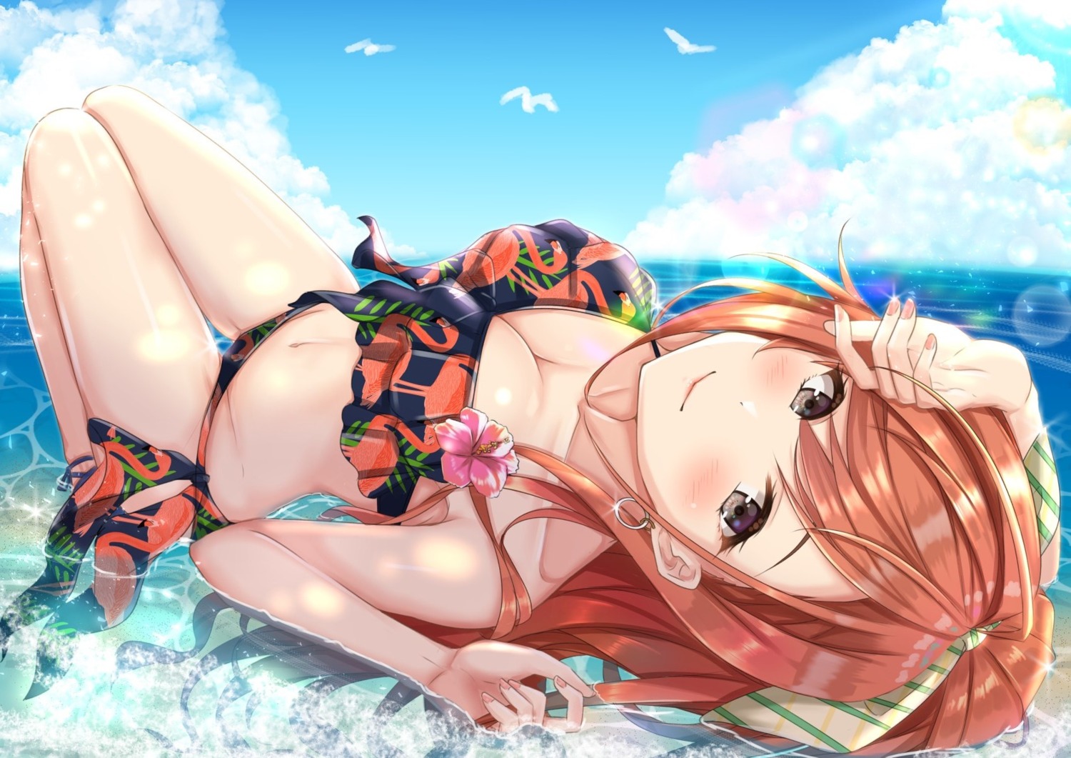 arisugawa_natsuha bikini cleavage swimsuits the_idolm@ster the_idolm@ster_shiny_colors wet yuzuyu_(hyui)