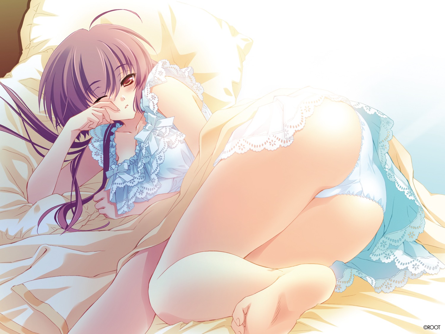 ass carnelian fujita_nodoka lingerie pantsu para-sol wallpaper