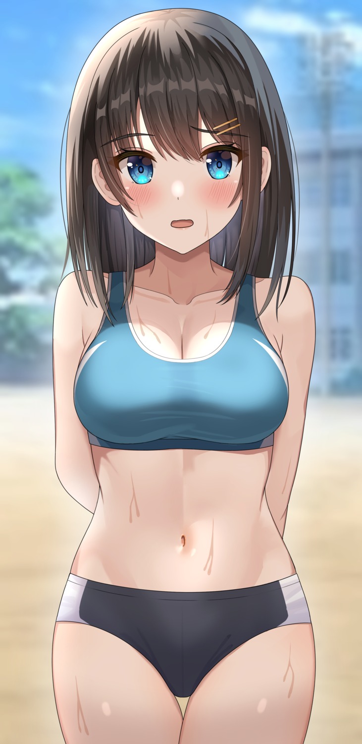 buruma cleavage gym_uniform hisui_(user_zvkr2432) wet