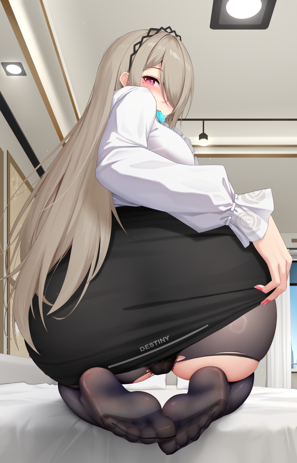 ass benghuai_xueyuan feet honkai_impact lrh0123 pantsu pantyhose rita_rossweisse skirt_lift torn_clothes