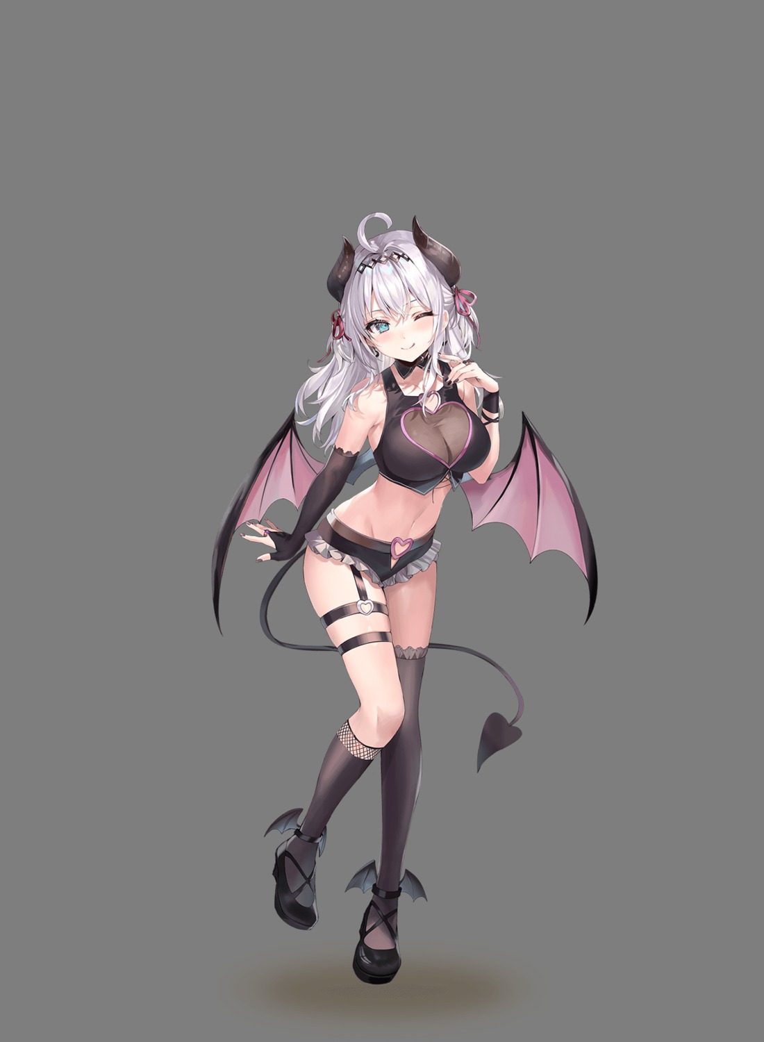 alisa_mikhailovna_kujou devil garter horns momoko_(momopoco) see_through tail thighhighs tokidoki_bosotto_roshia-go_de_dereru_tonari_no_alya-san transparent_png wings