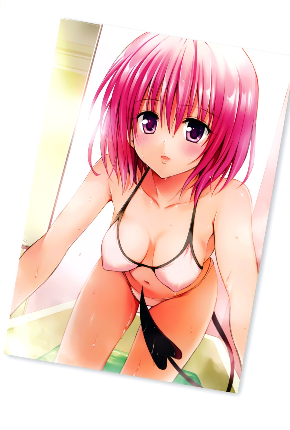 bikini cleavage erect_nipples momo_velia_deviluke swimsuits tail to_love_ru to_love_ru_darkness yabuki_kentarou