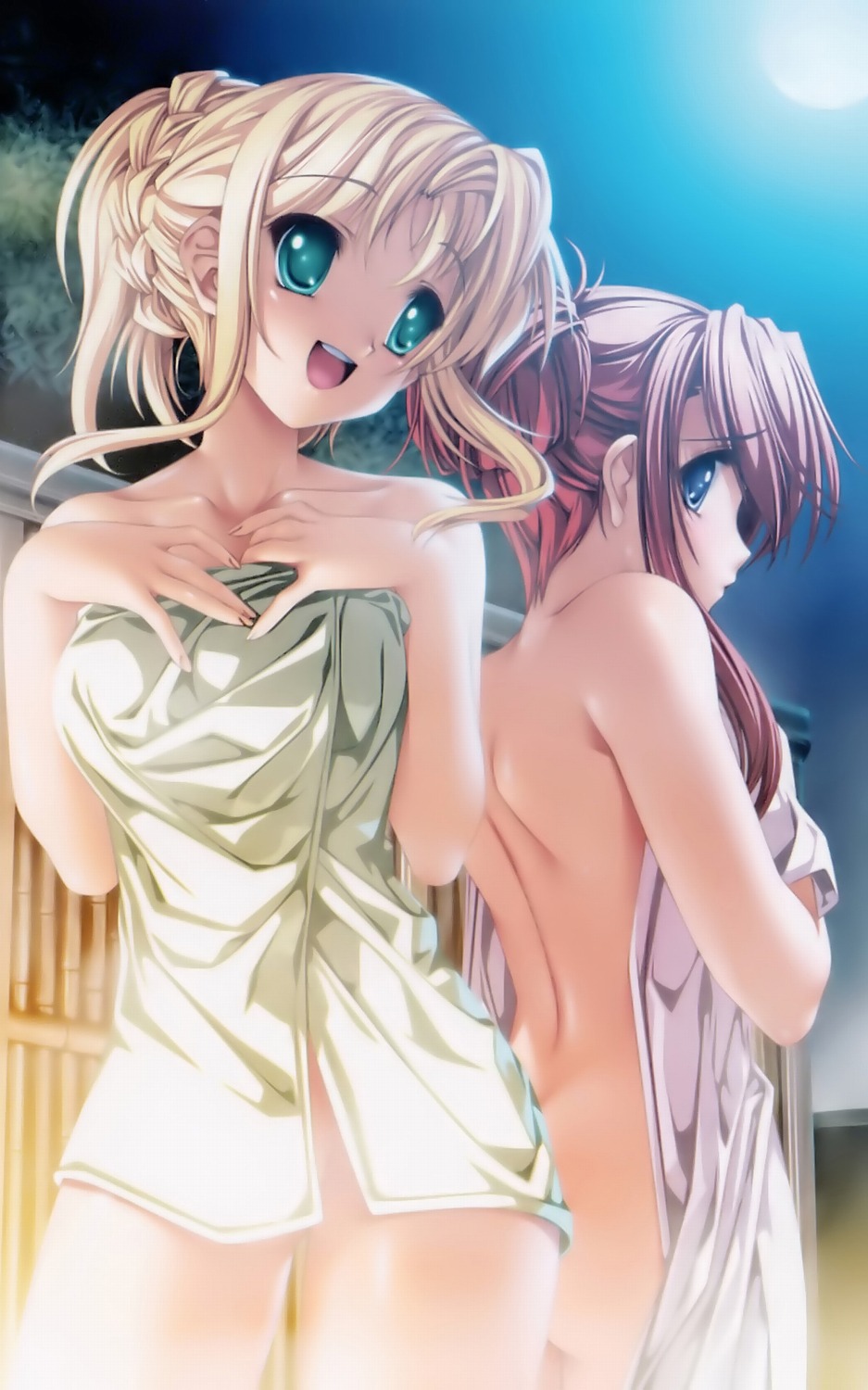 kasugazaki_yukino koisuru_otome_to_syugo_no_tate naked onsen scanning_resolution senomoto_hisashi towel