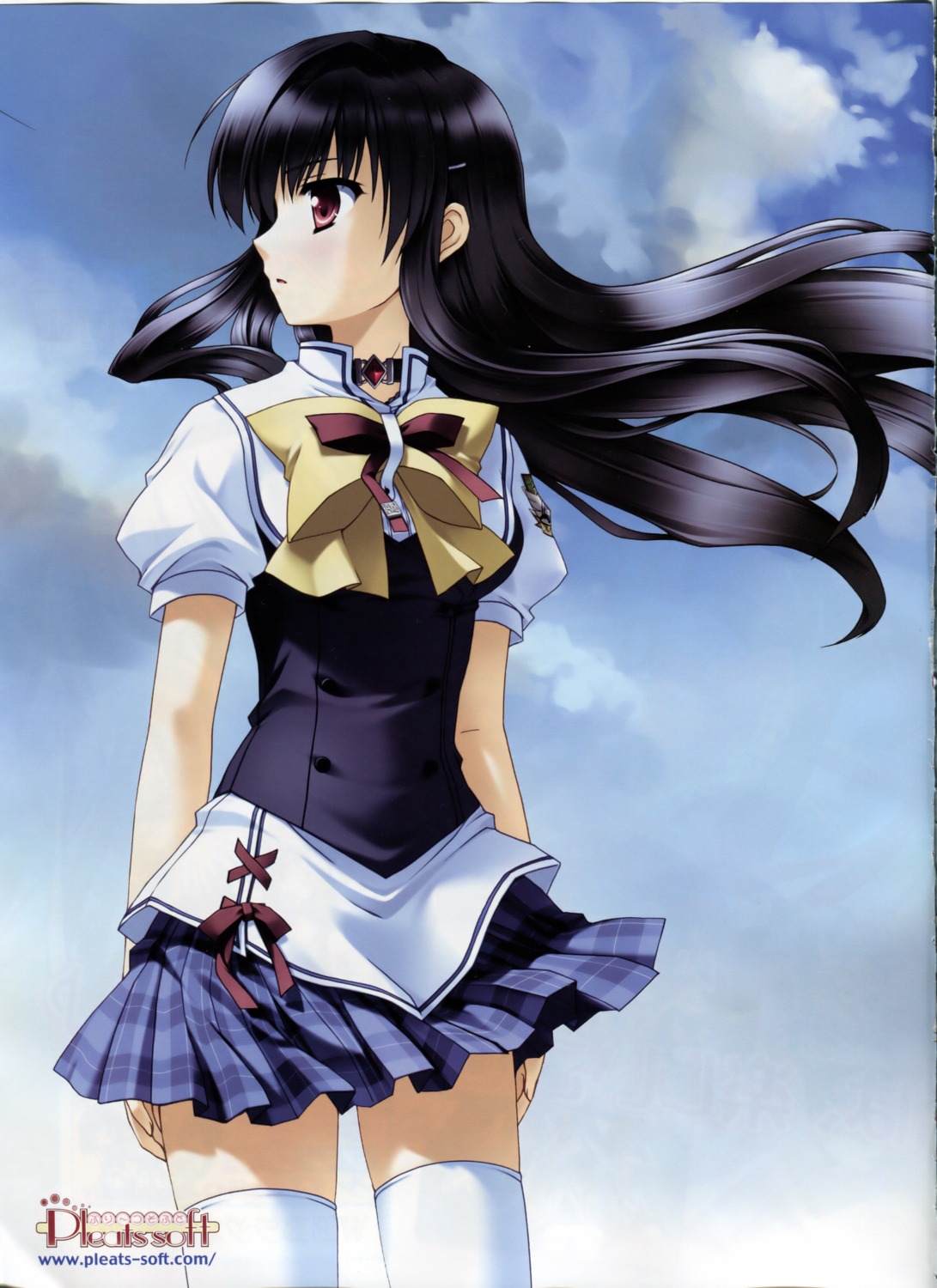 bleed_through minase_lin seifuku thighhighs