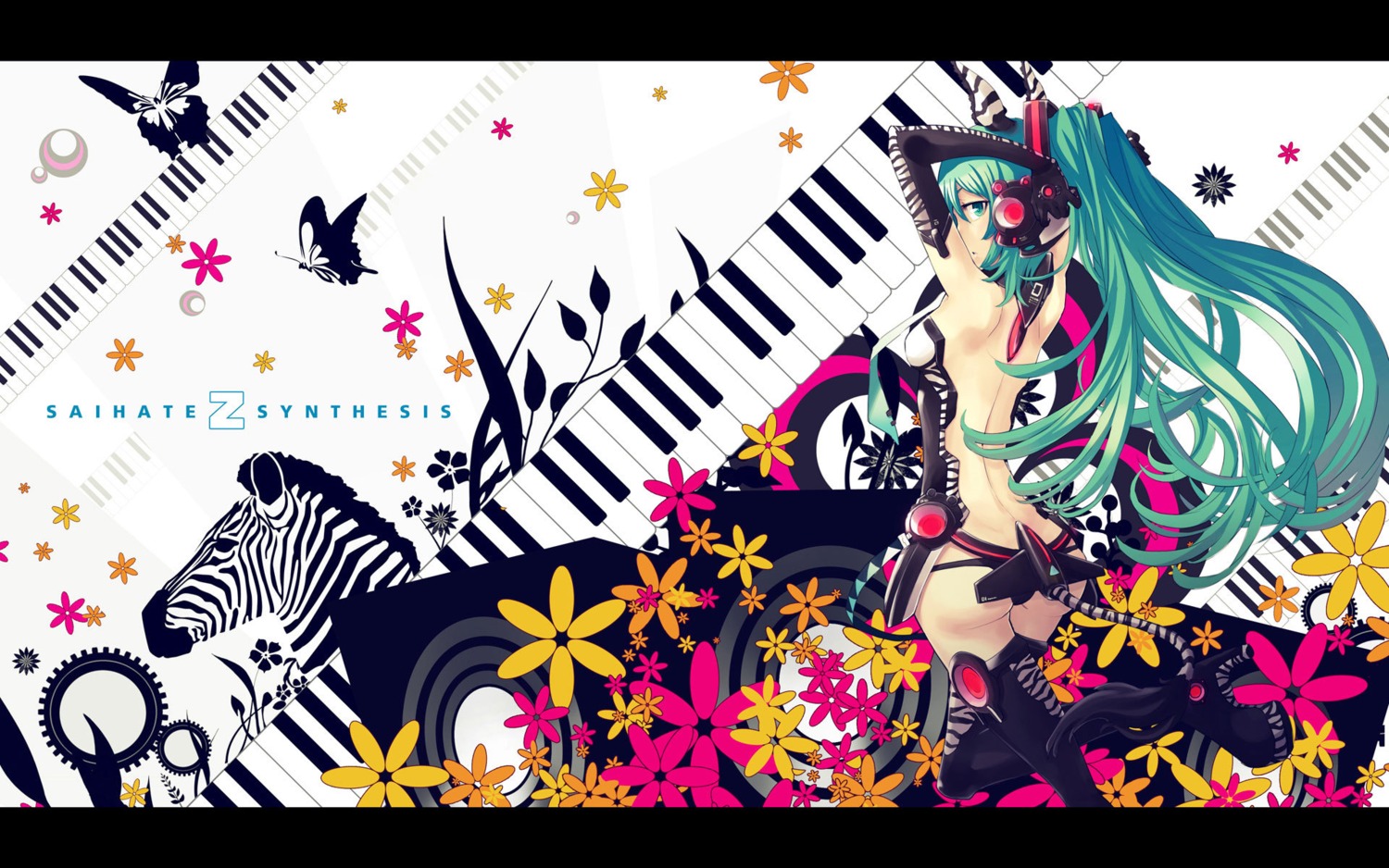 animal_ears ass hatsune_miku headphones jpeg_artifacts miku_append ochakai_shinya tail vocaloid vocaloid_append wallpaper