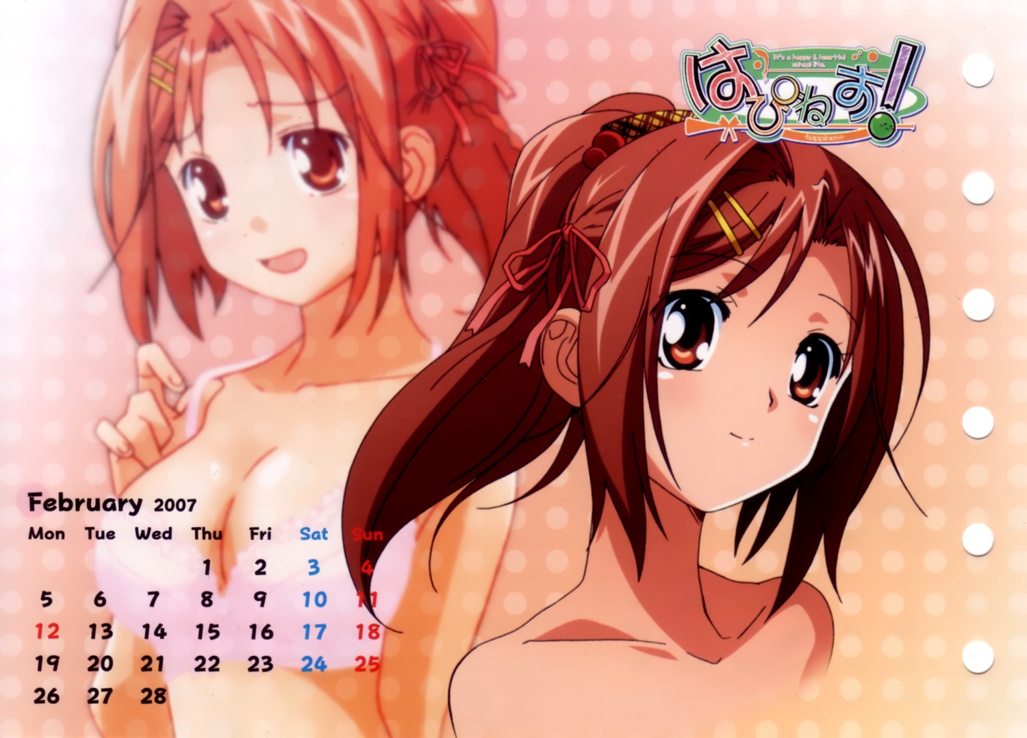 bra calendar cleavage happiness kamisaka_haruhi