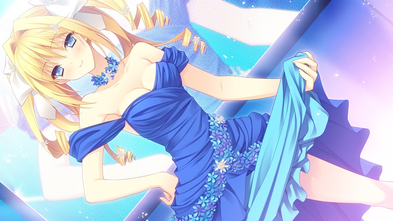 cleavage dress game_cg navel suzuhira_hiro tsuki_ni_yorisou_otome_no_sahou ursule_fleur_jeanmarie