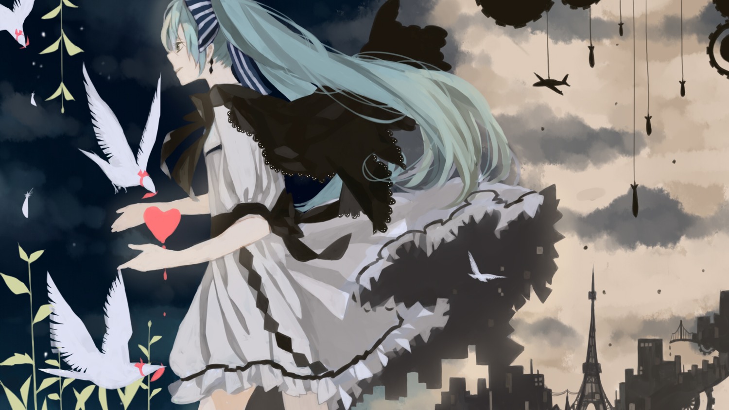 anbivarens dress hatsune_miku vocaloid wallpaper