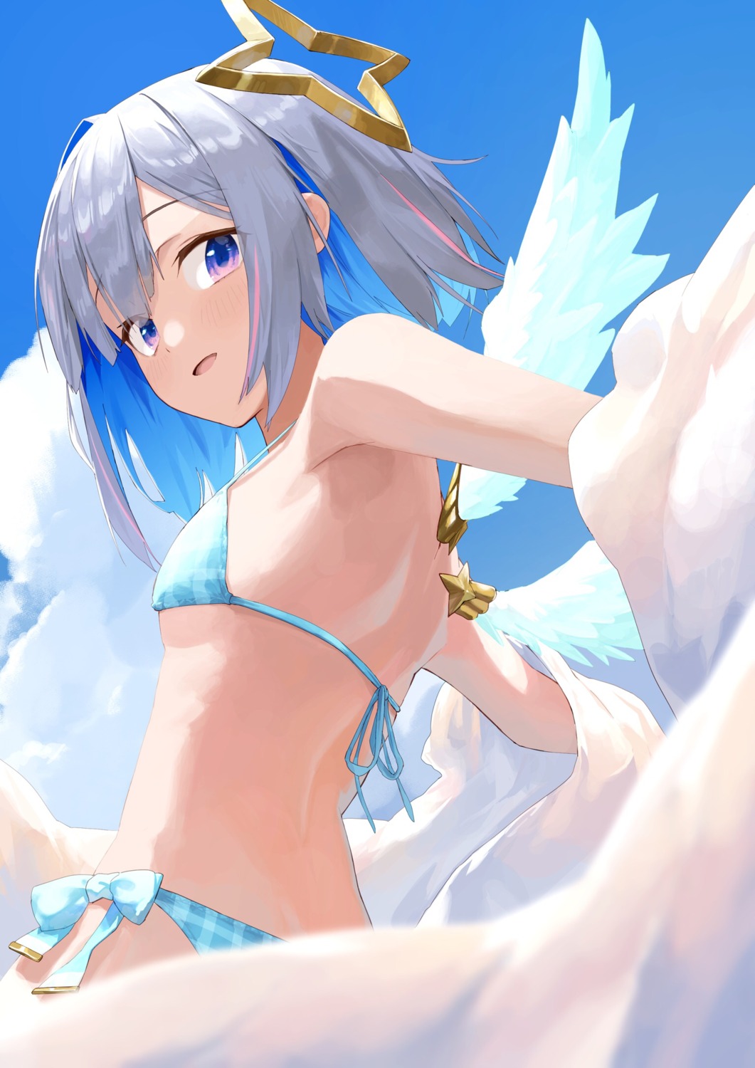 amane_kanata angel bikini hololive makimaki_makky7 swimsuits wings