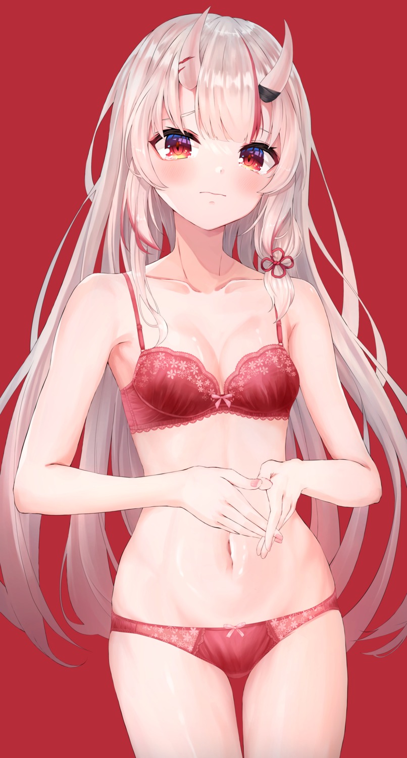 bra hololive horns karashi_(asarikarasi) lingerie nakiri_ayame pantsu