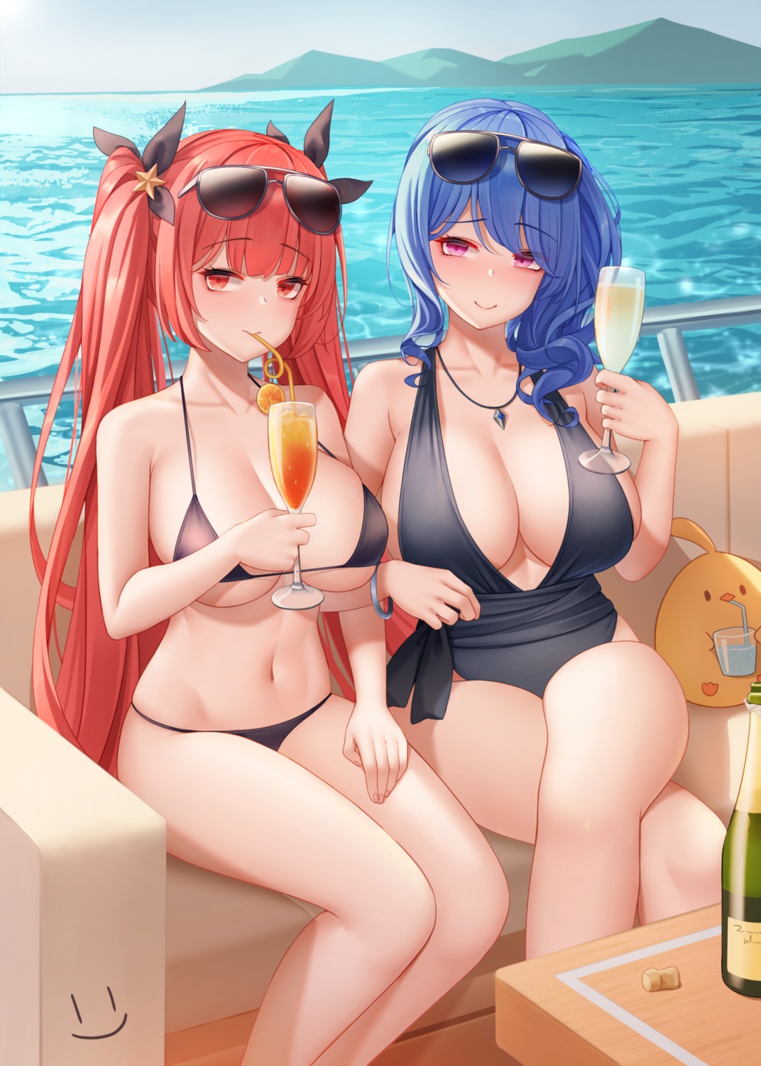 azur_lane bikini honolulu_(azur_lane) manjuu_(azur_lane) megane st._louis_(azur_lane) swimsuits wei_xiao