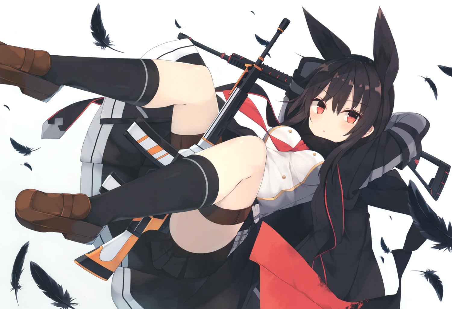 animal_ears garter gun nibiiro_shizuka uniform