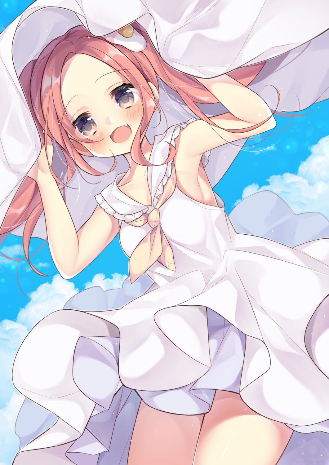 dress gau_(n00_shi) skirt_lift summer_dress