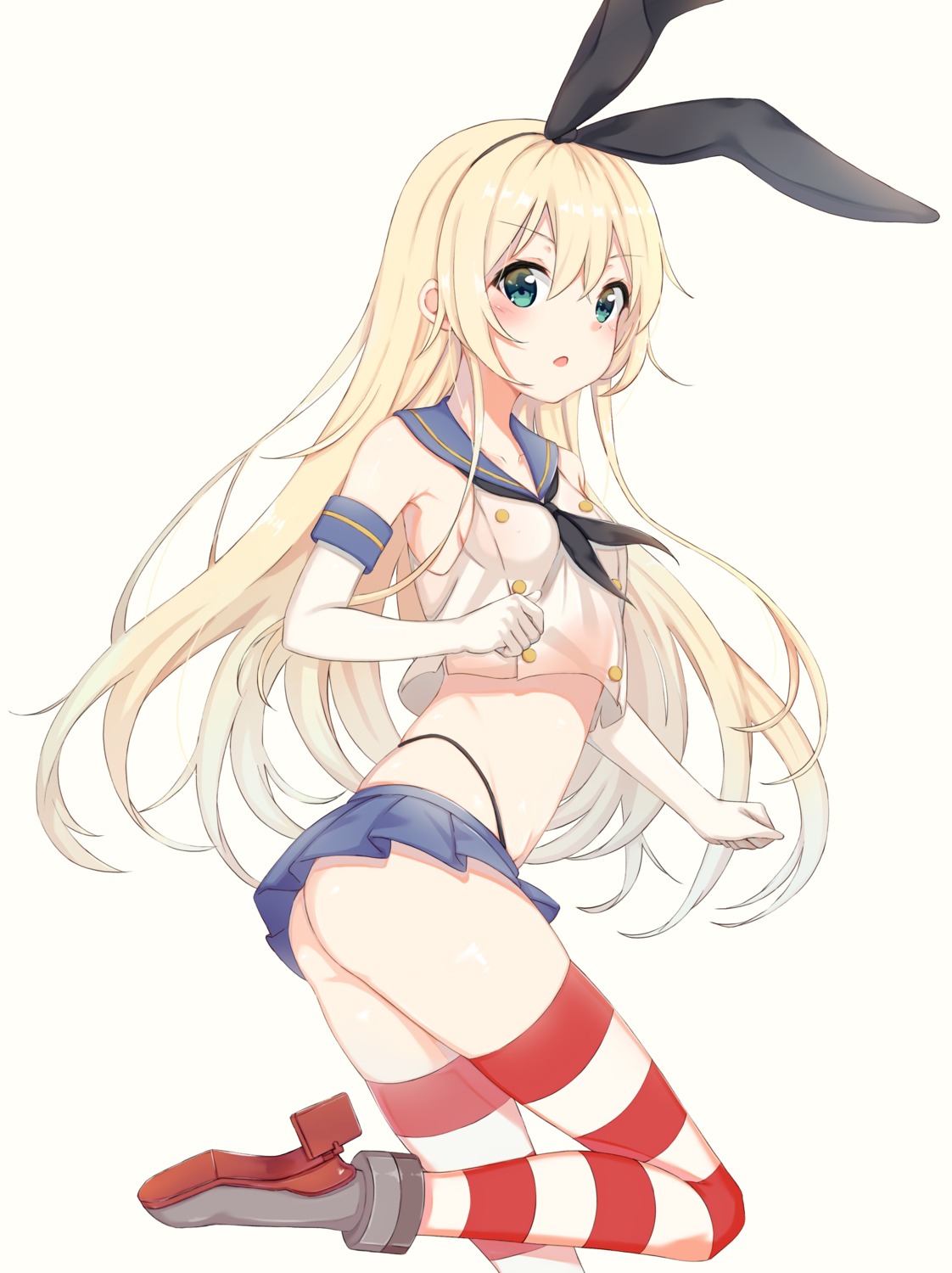 ass heels kantai_collection pantsu shimakaze_(kancolle) thighhighs thong xue_lu