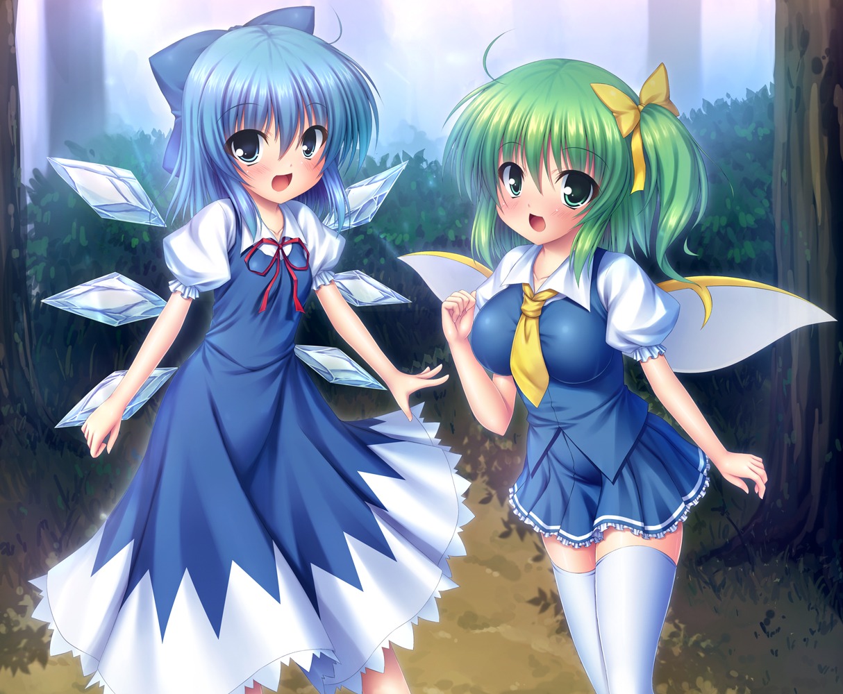 cirno daiyousei takeponi_an thighhighs touhou wings