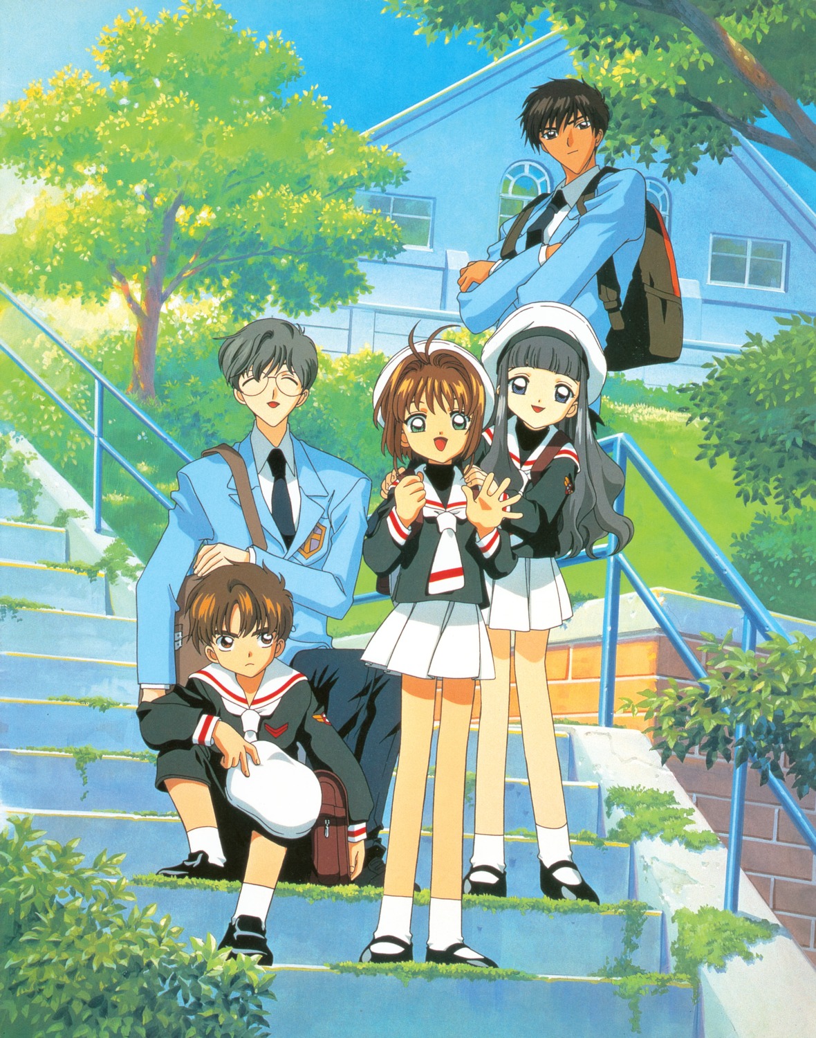 card_captor_sakura daidouji_tomoyo kinomoto_sakura kinomoto_touya koga_makoto li_syaoran madhouse megane seifuku tsukishiro_yukito