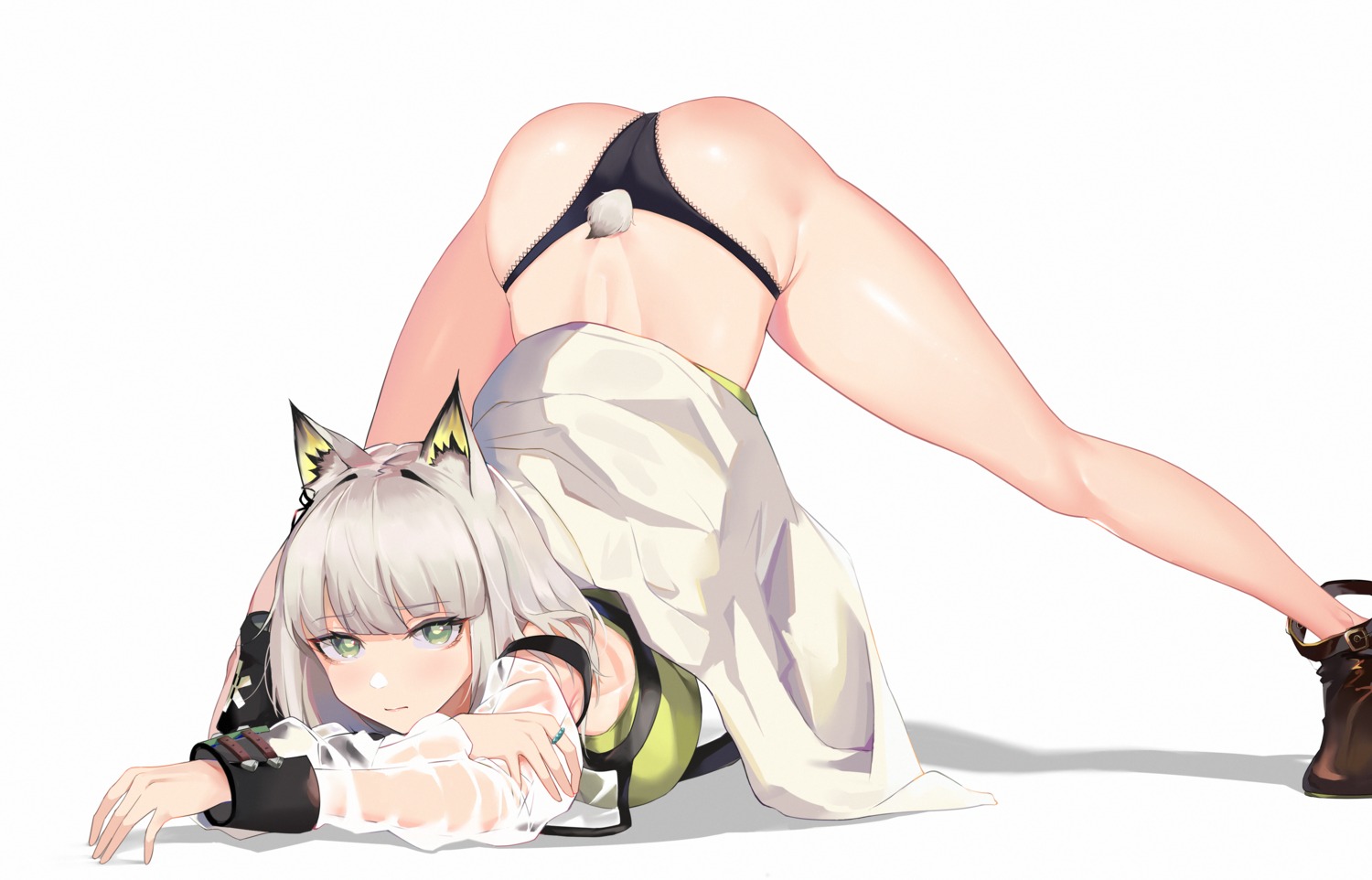 animal_ears arknights kal'tsit_(arknights) pantsu see_through sirius_enjoliao tail