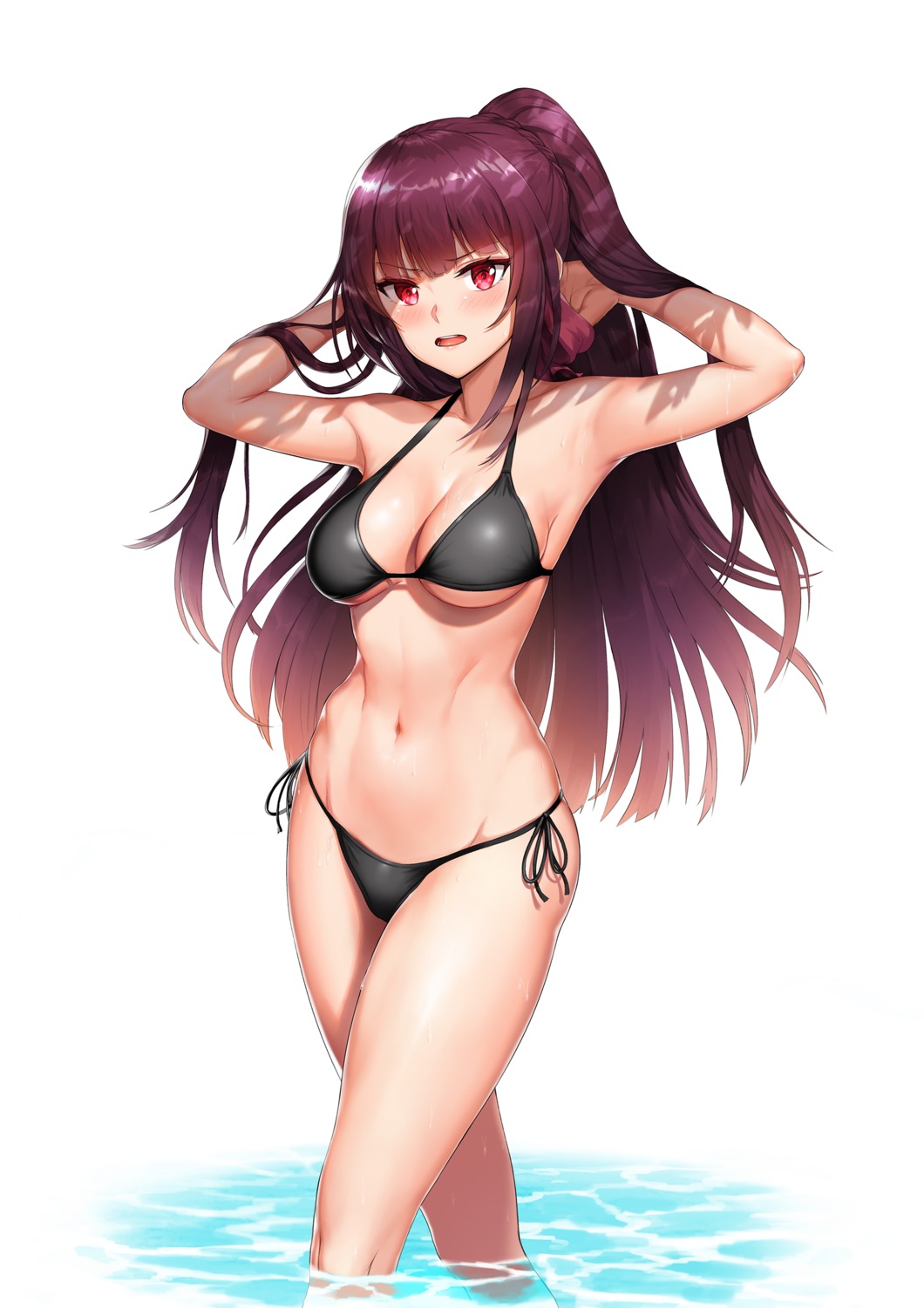 bikini cleavage girls_frontline greem_bang swimsuits underboob wa2000_(girls_frontline) wet