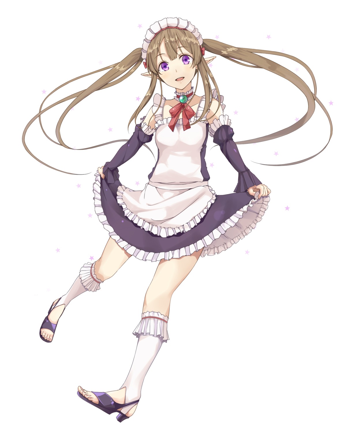 elf haine heels maid myuseru_foaran outbreak_company pointy_ears