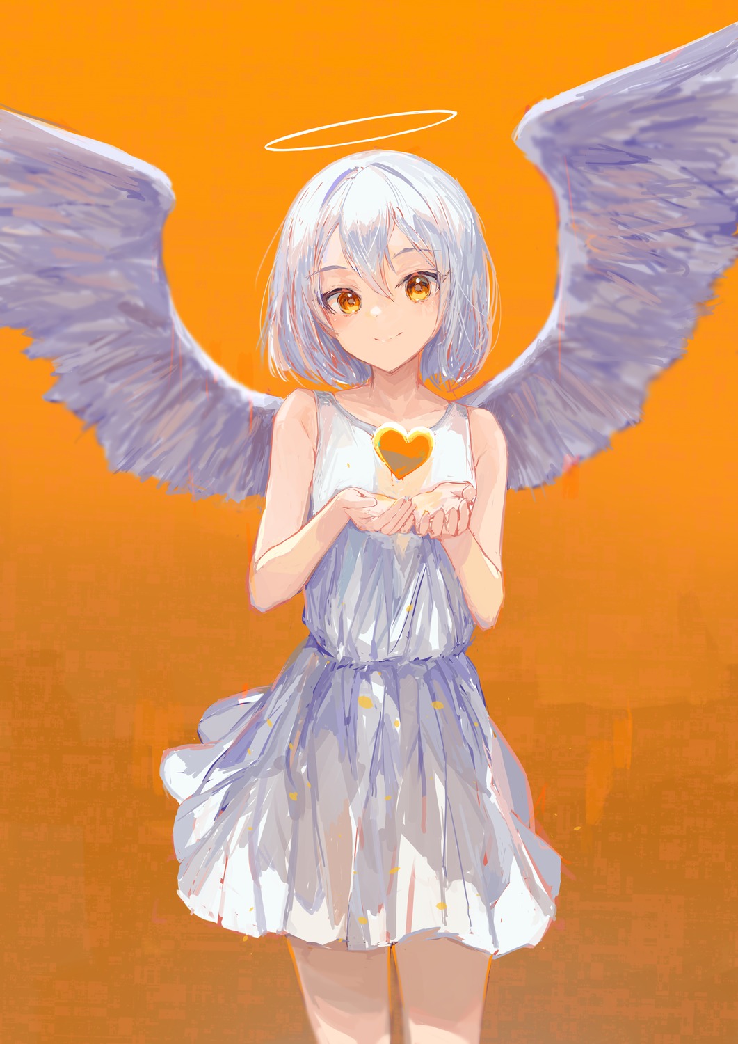 angel dress ichika_(ichika87) see_through valentine wings