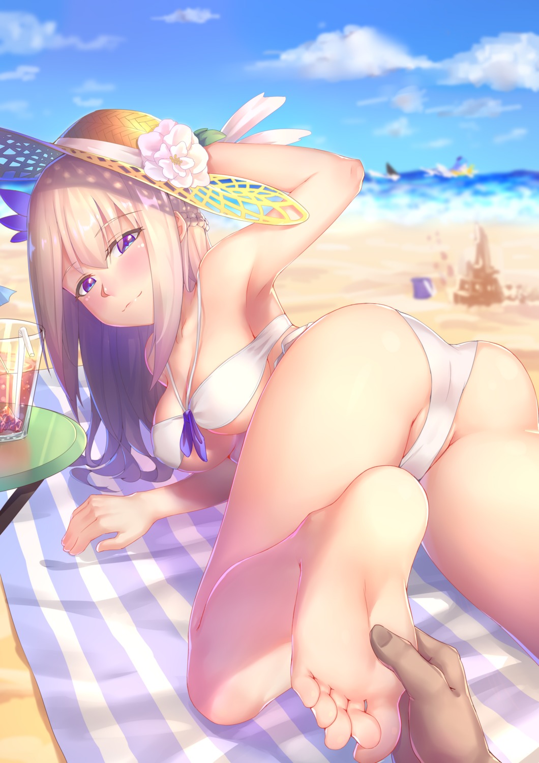 ass bikini cleavage feet lexington_(zhanjianshaonv) ray_(pixiv9514208) swimsuits underboob zhanjianshaonv