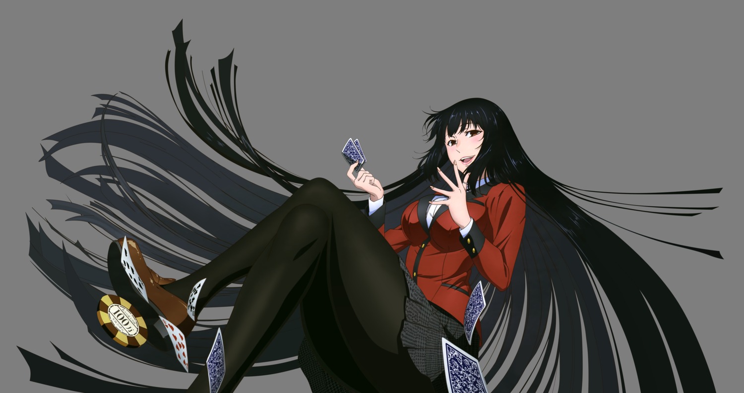 aoki_rie jabami_yumeko kakegurui pantyhose seifuku transparent_png