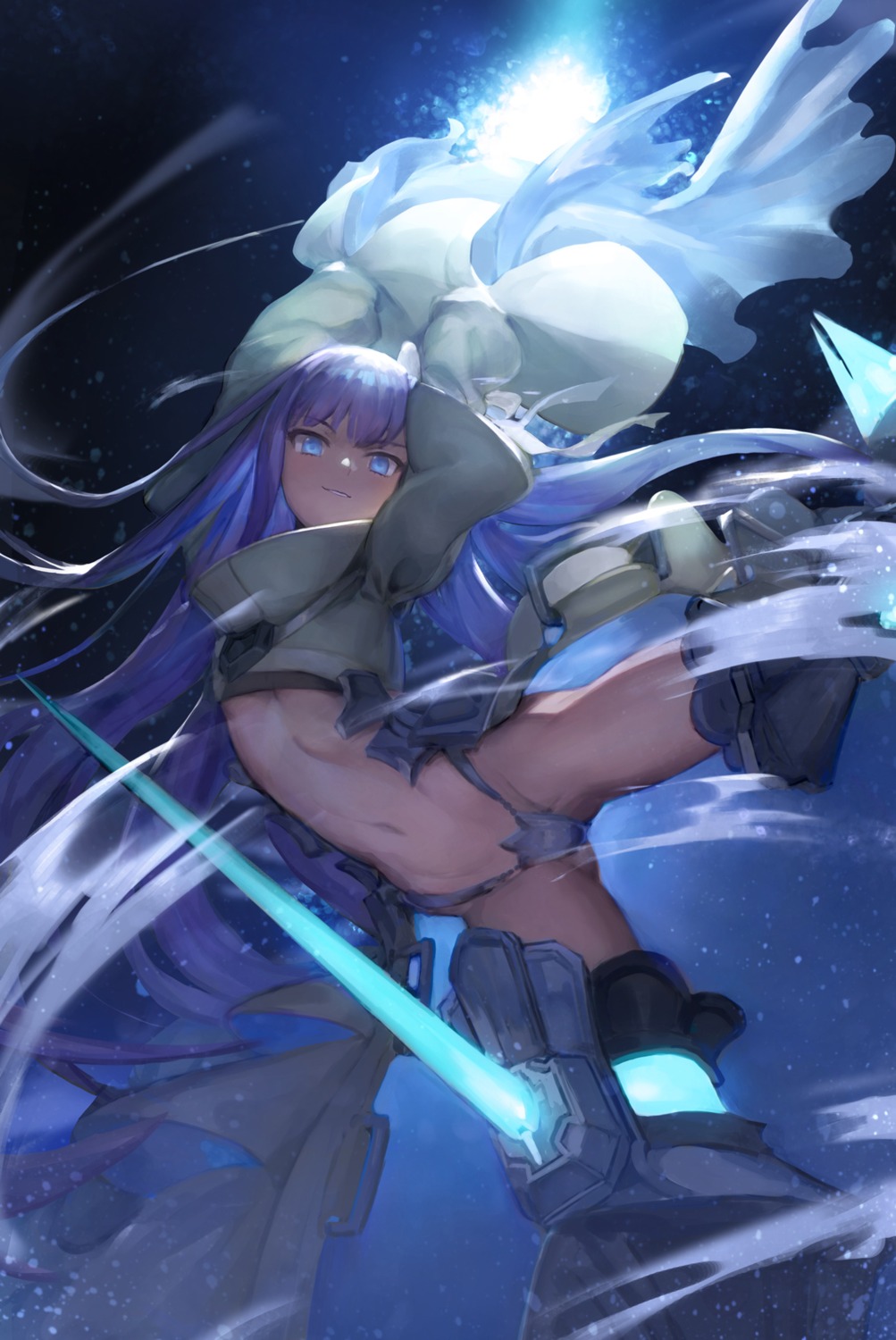 armor ecien fate/grand_order meltryllis no_bra pantsu thighhighs underboob