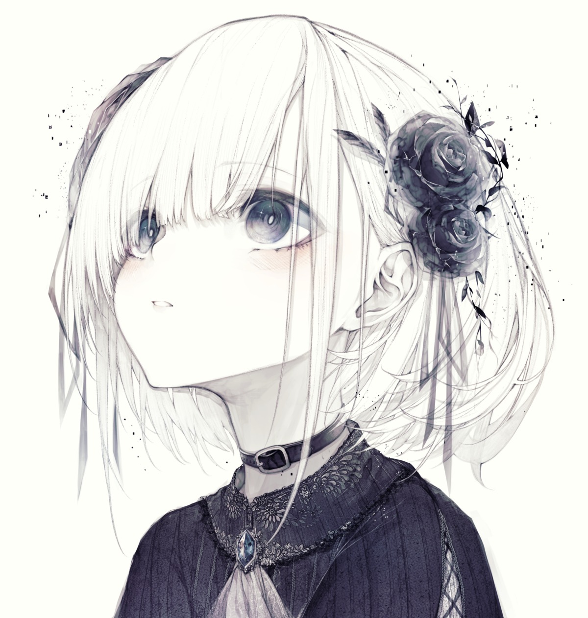 gothic_lolita hito_komoru lolita_fashion monochrome