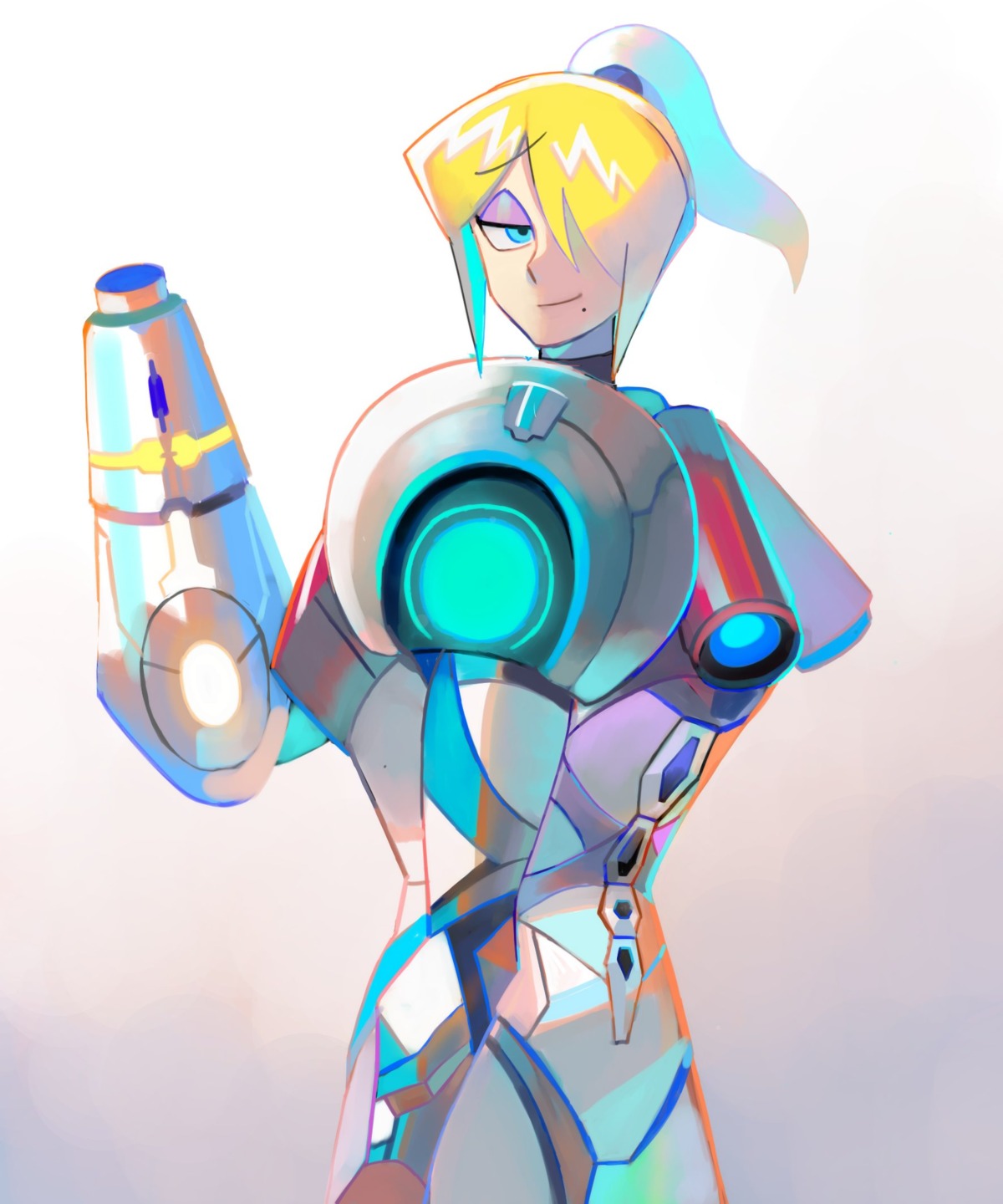 armor denaseey mecha_musume metroid samus_aran weapon