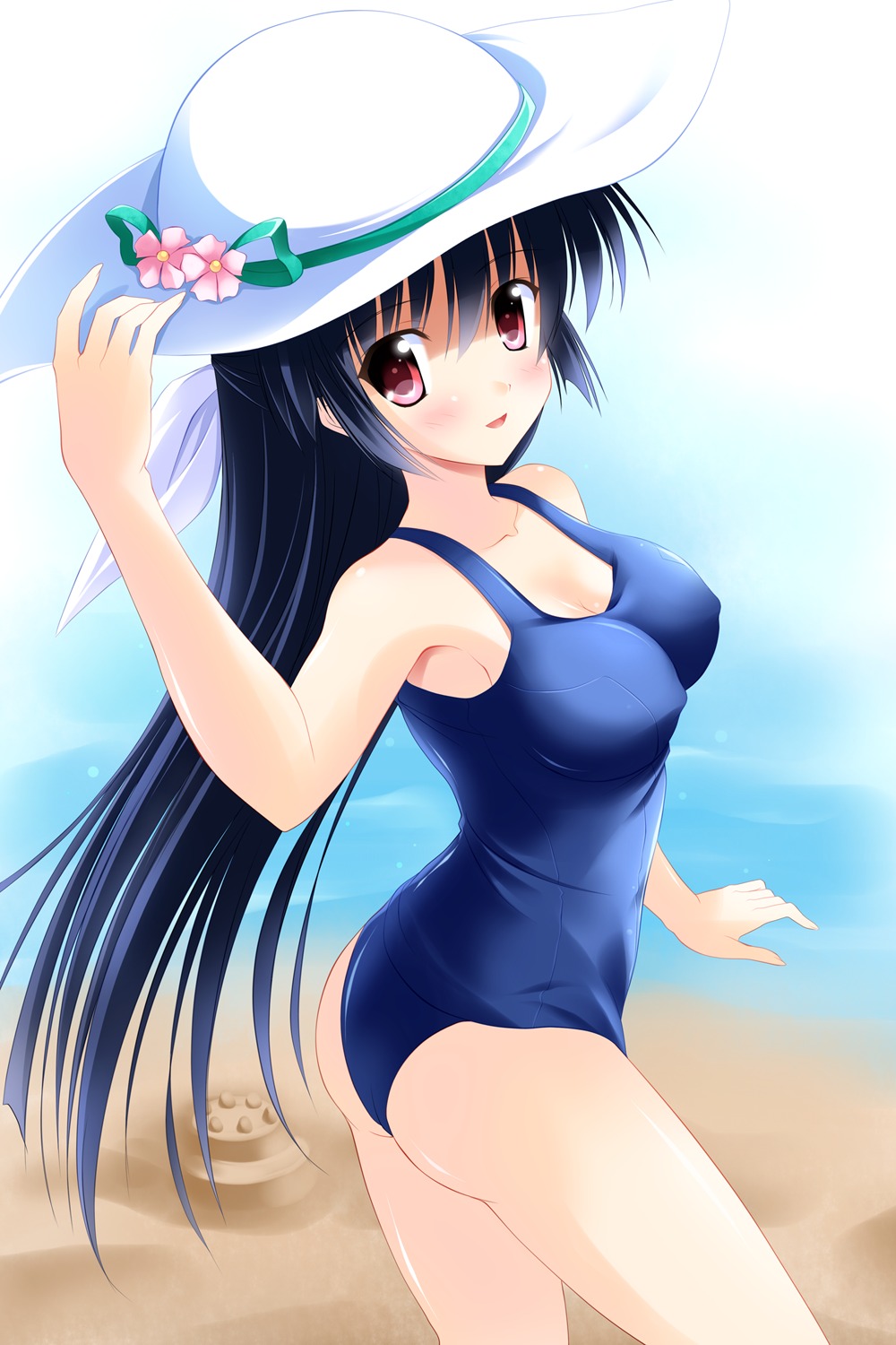 amamiya_yuuko cleavage ef_~a_fairytale_of_the_two~ erect_nipples school_swimsuit swimsuits yagami-all_hail_nanao