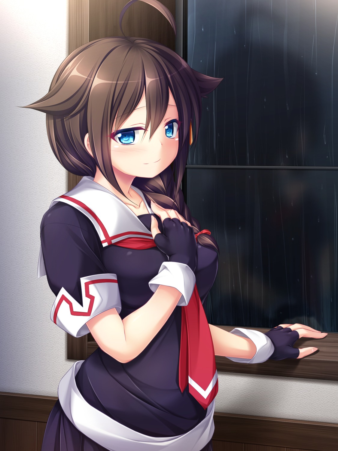 kantai_collection mizunoe_kotaru seifuku shigure_(kancolle)