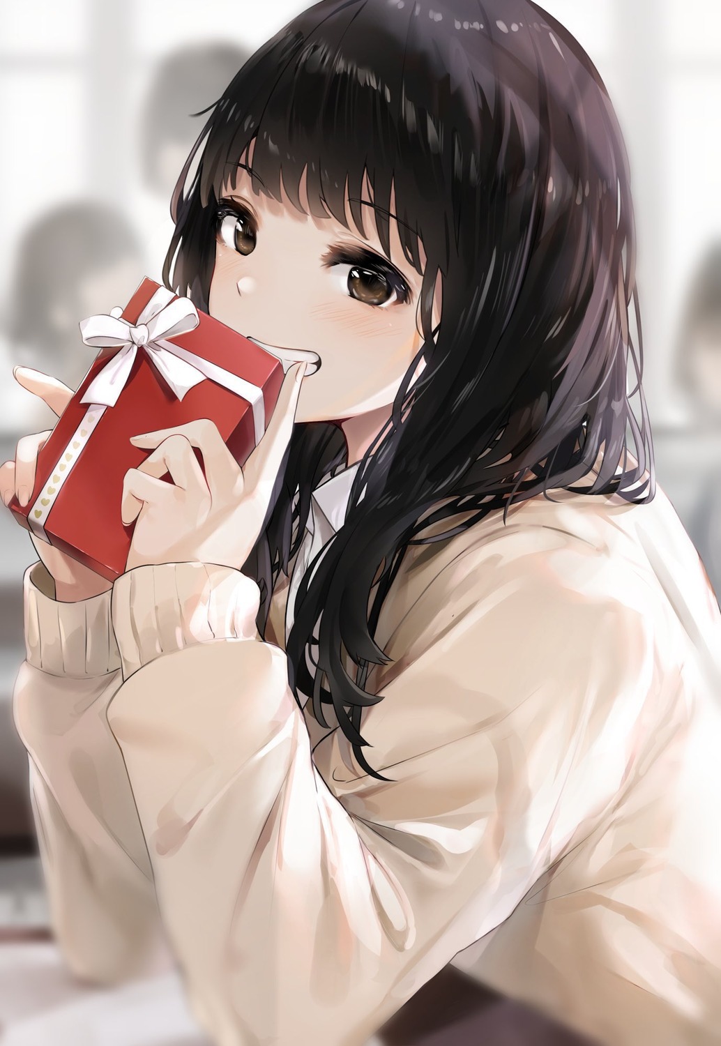 kurokuro_illust seifuku sweater valentine